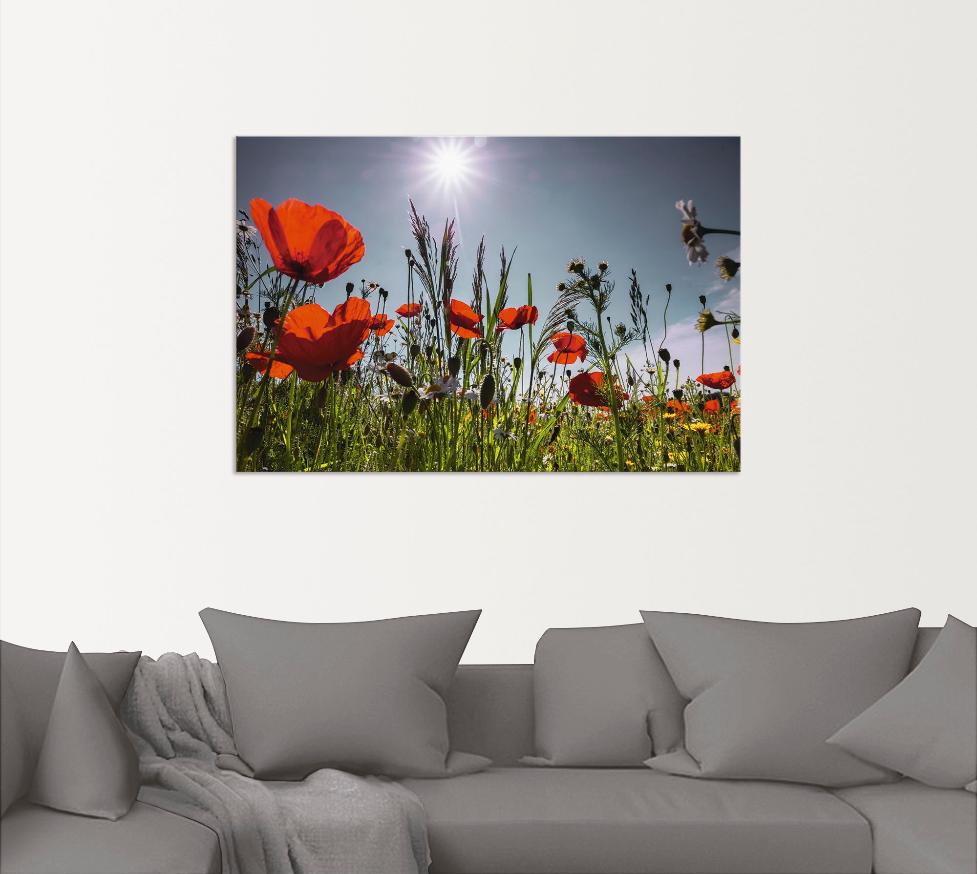 Artland Wandbild »Mohnblumenwiese«, Blumenwiese, (1 St.), als Alubild, Outd günstig online kaufen