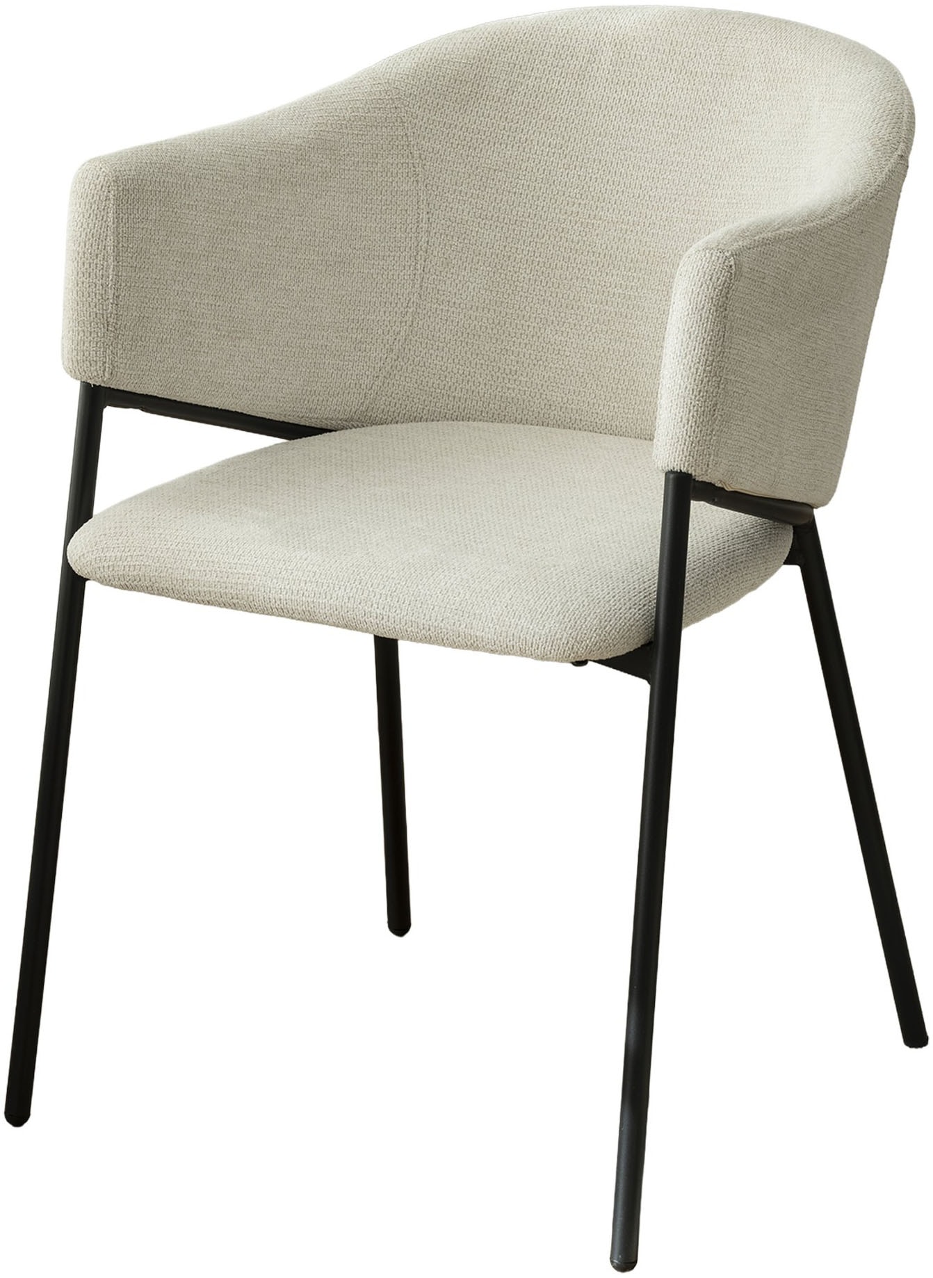 byLIVING Esszimmerstuhl »YORK« (Set) 2 Stk.Strukturstoff in beige, bis 110 kg, Schaumstoff, 4-Fußgestell
