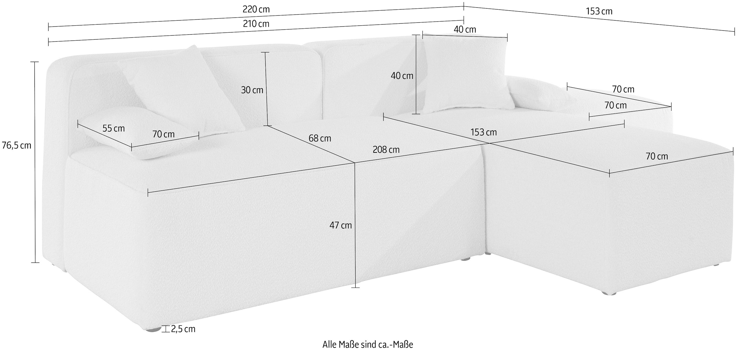 andas Ecksofa »Sundstrup L-Form«, Modulserie, individuelle Zusammenstellung