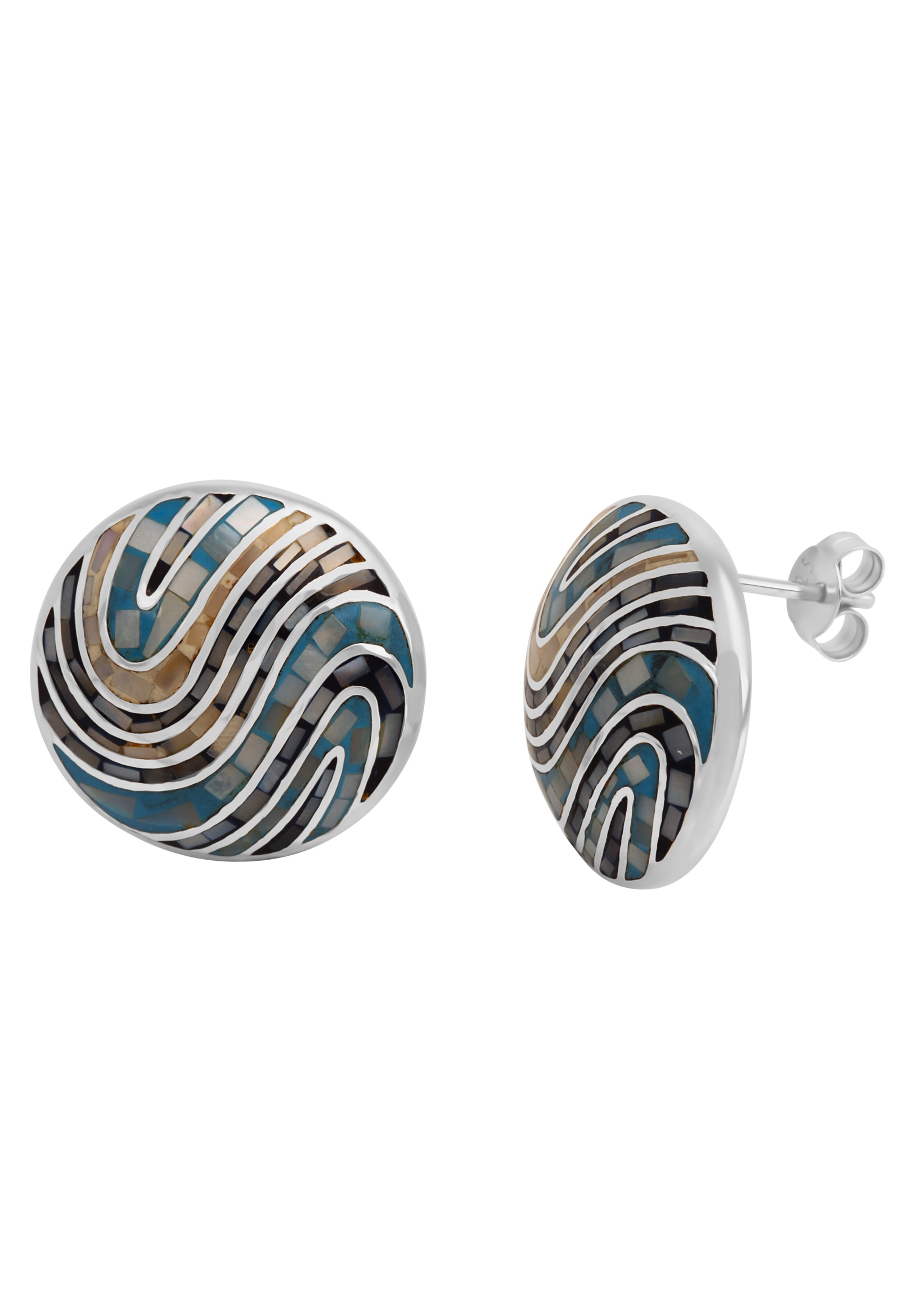Firetti Paar Ohrstecker »Schmuck Geschenk, Wellenförmiges Mosaik-Design«,  mit Perlmutt im Online-Shop bestellen
