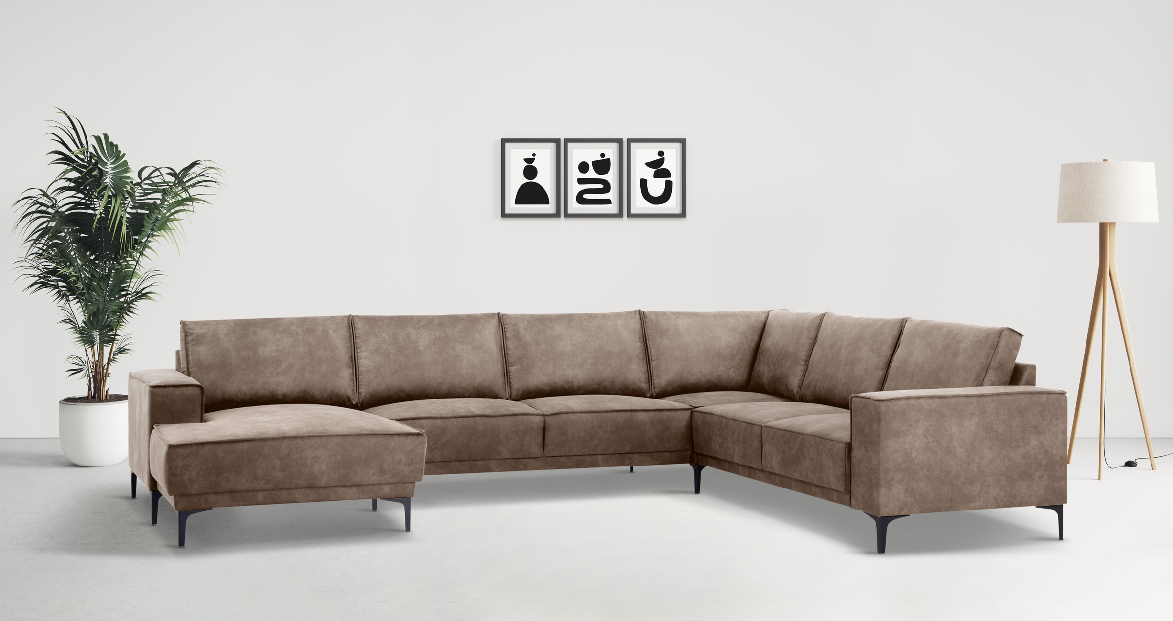 OTTO home Wohnlandschaft »XXL Sofa Oland, Struktur, Flachgewebe, Luxus-Micr günstig online kaufen