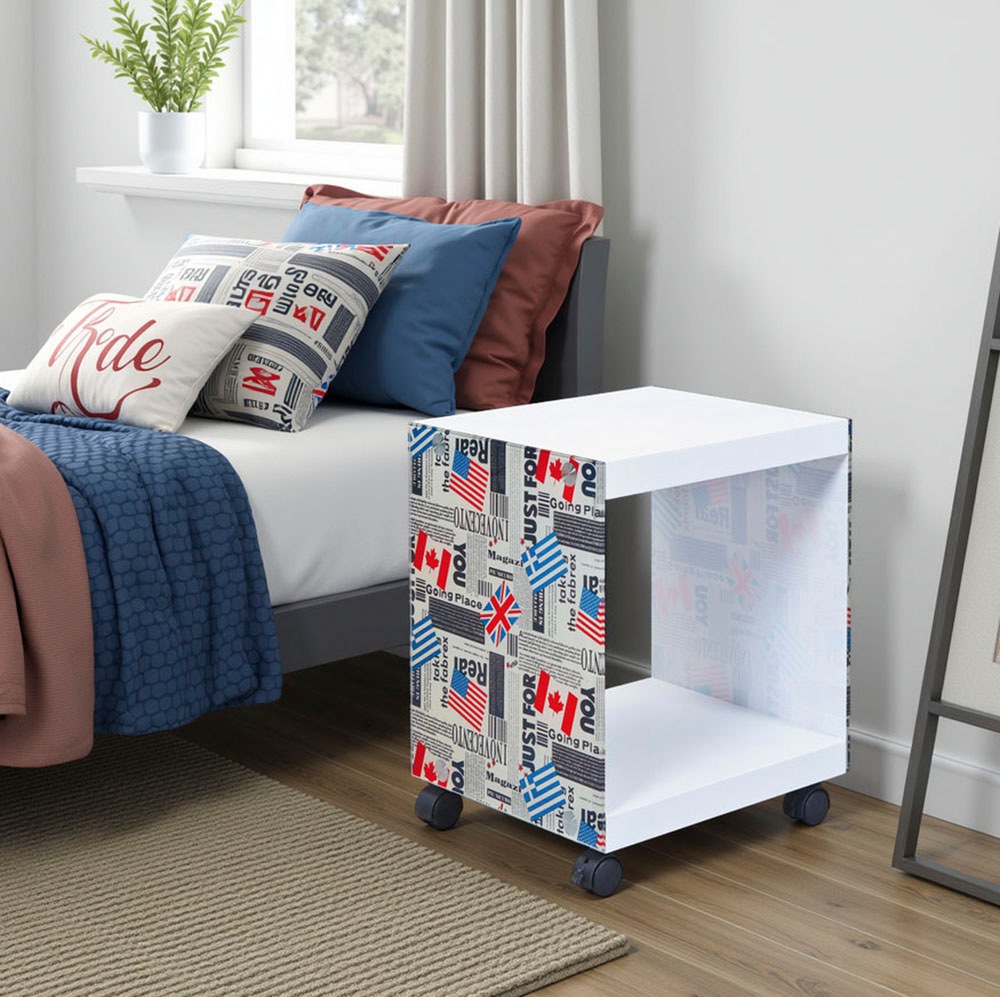 Inter Link Beistelltisch »Cube« mit gestalteten Glasseiten