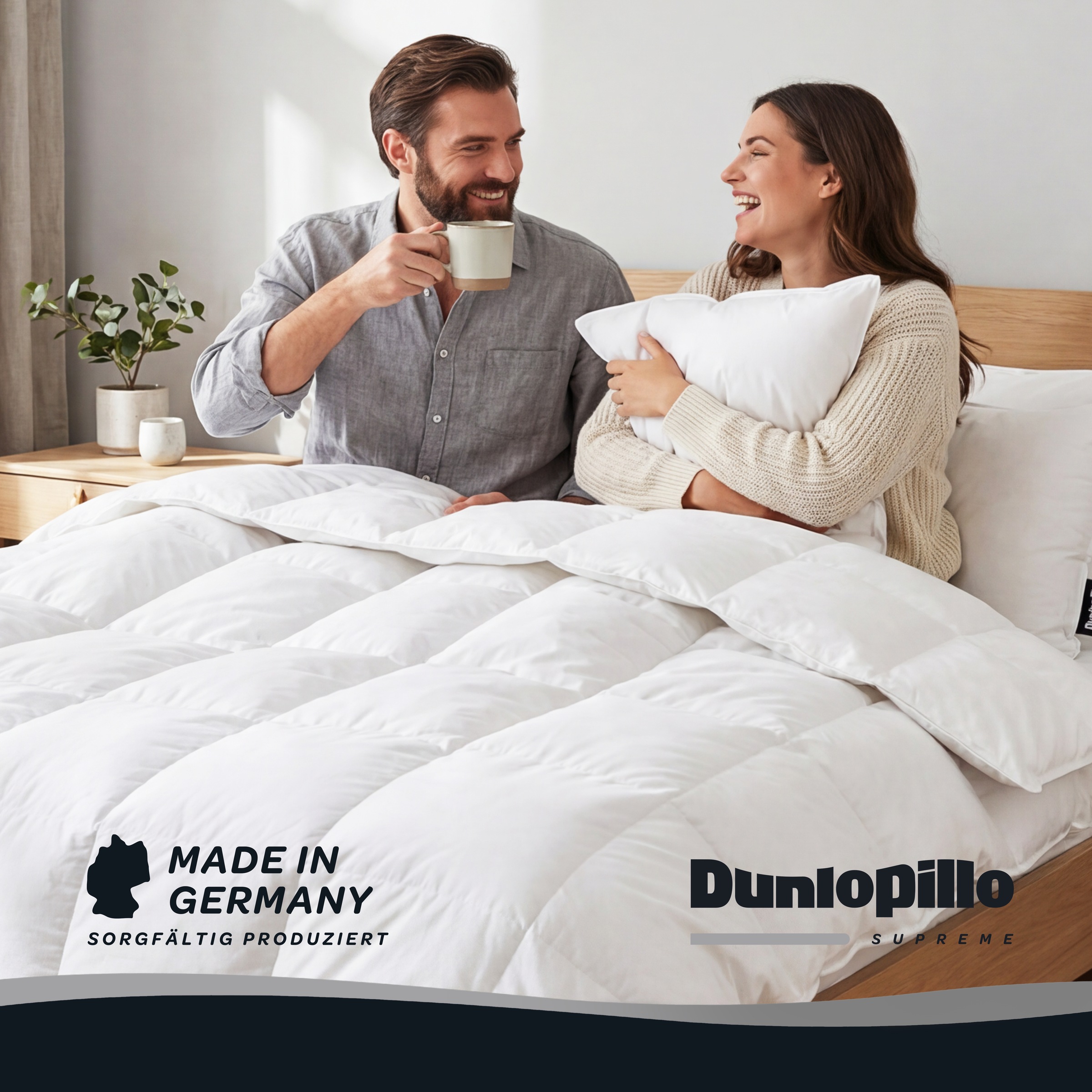 Dunlopillo Gänsedaunenbettdecke »Dunlopillo Supreme, "NEUHEIT" 135x200 & 155x220 cm« leicht Füllung 80% Gänsedaunen & 20% Gänsefedern 1 Stk. tlg. Hergestellt in Deutschland & Downpass zertifiziert