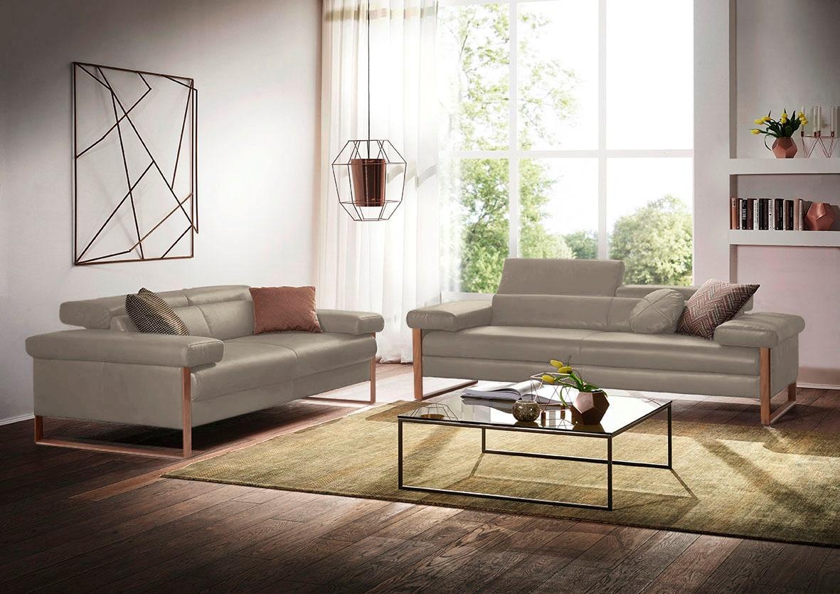 W.SCHILLIG 2-Sitzer »finn«, German Design Award 2016, Fußgestell Nussbaum natur, Breite 210 cm