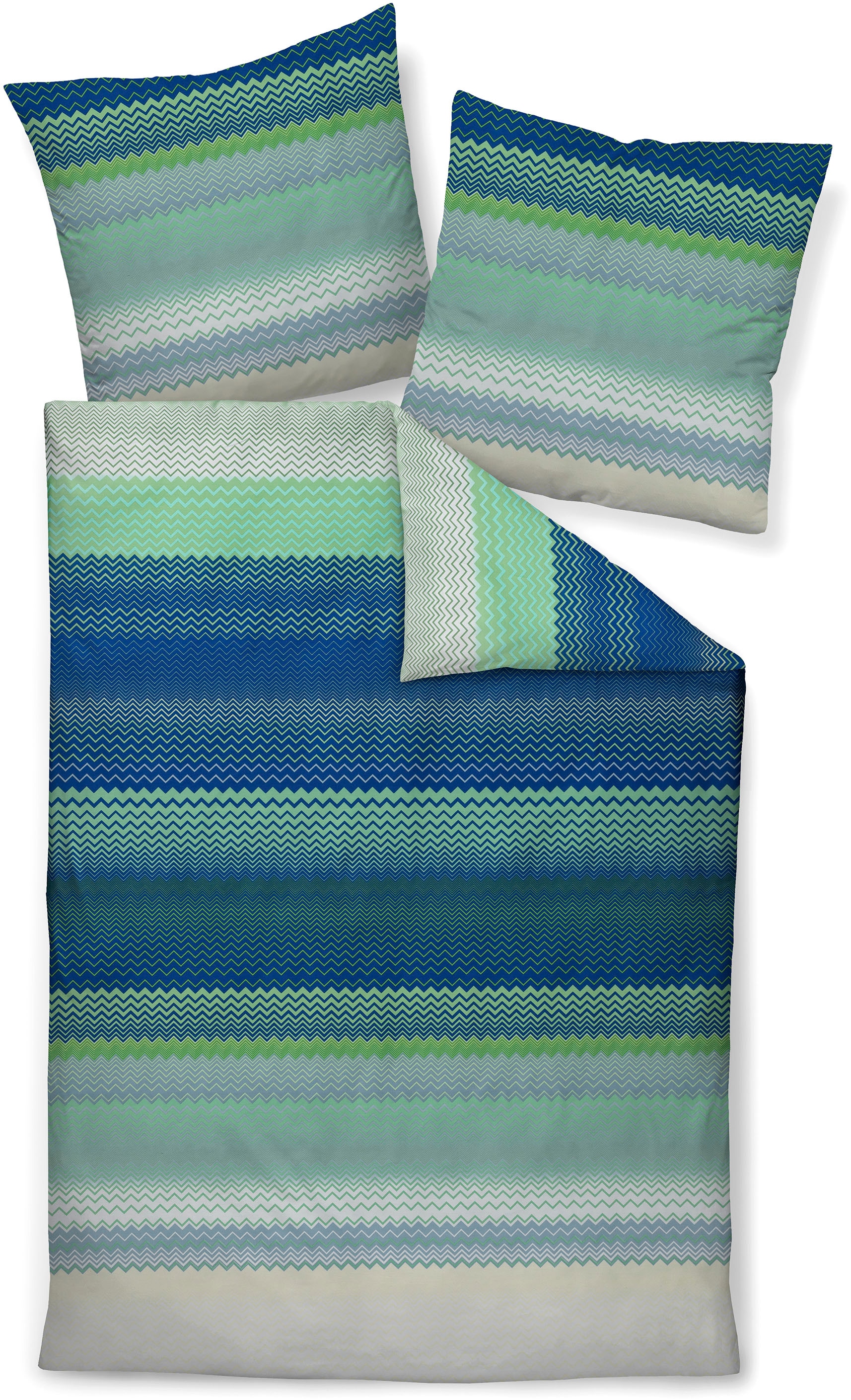 Janine Janine Mako-Satin Bettwäsche moments 98120 blau türkis Größe:  135x2 günstig online kaufen