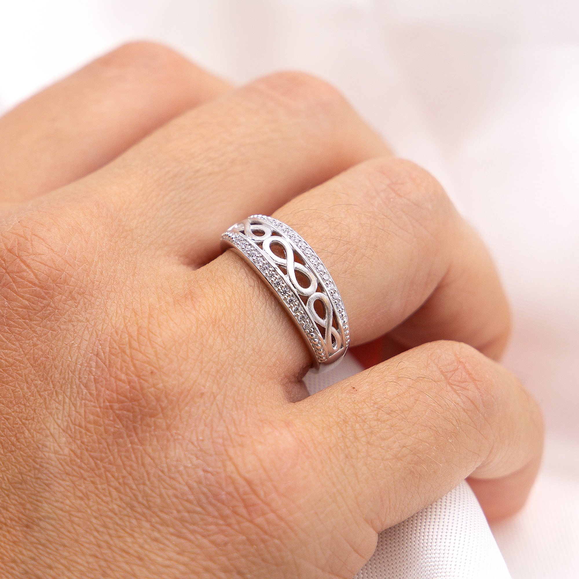 Zeeme Fingerring »Silber 925 glanz/mattiert Zirkonia«