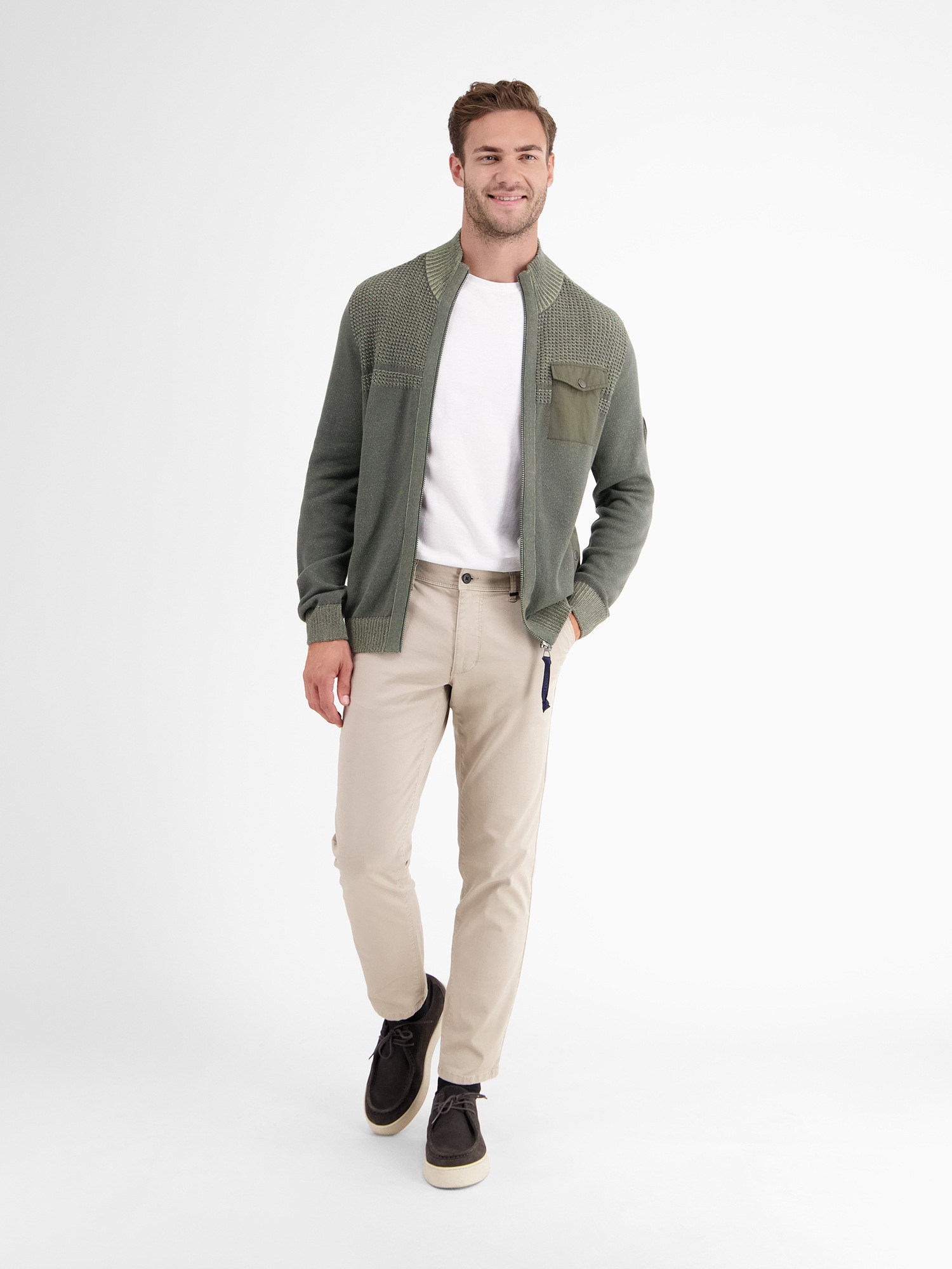 LERROS Strickjacke »LERROS Strickjacke mit unterschiedlichen Strickstrukturen«