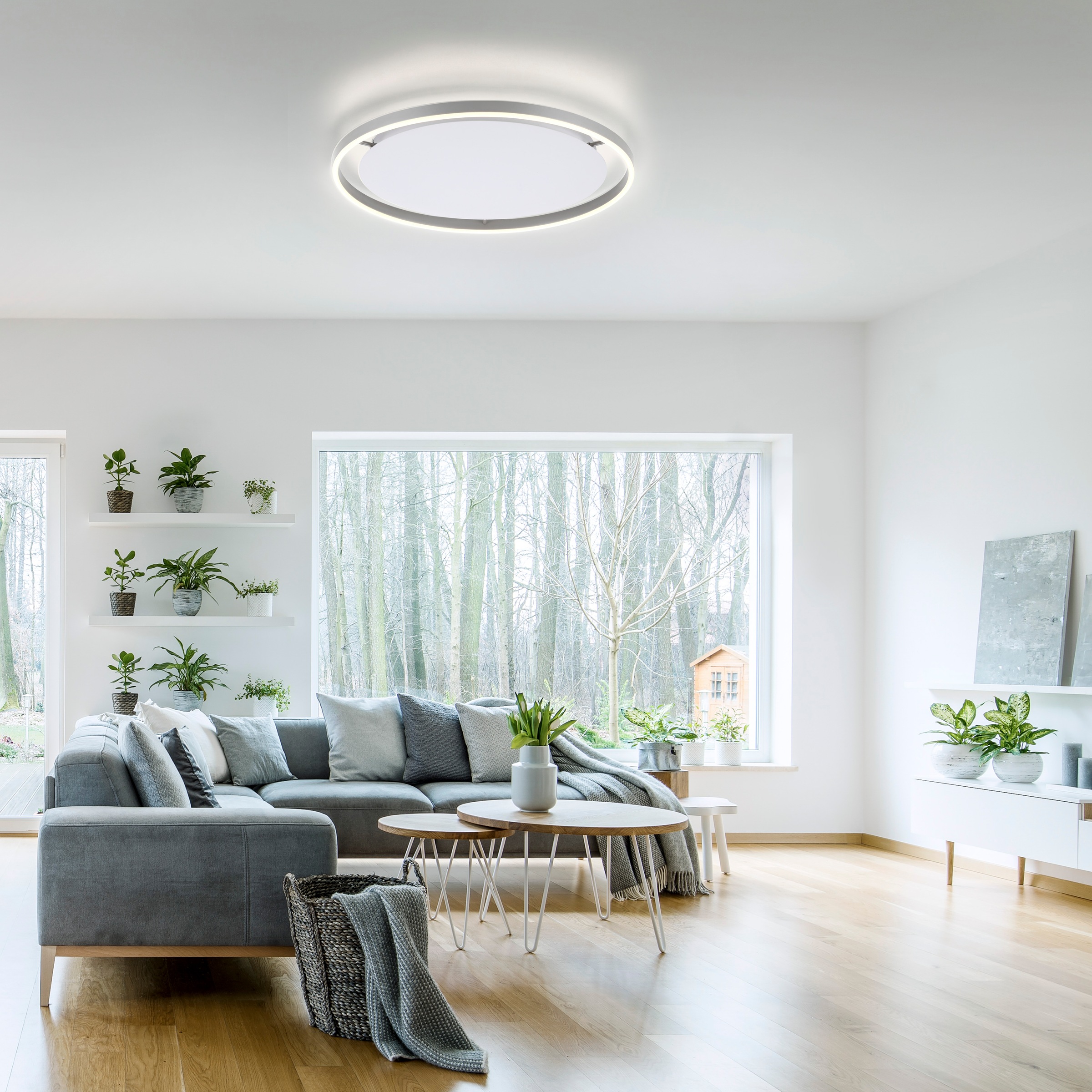 LED-Deckenleuchte Ritus, Ø 58,5cm, aluminium günstig online kaufen
