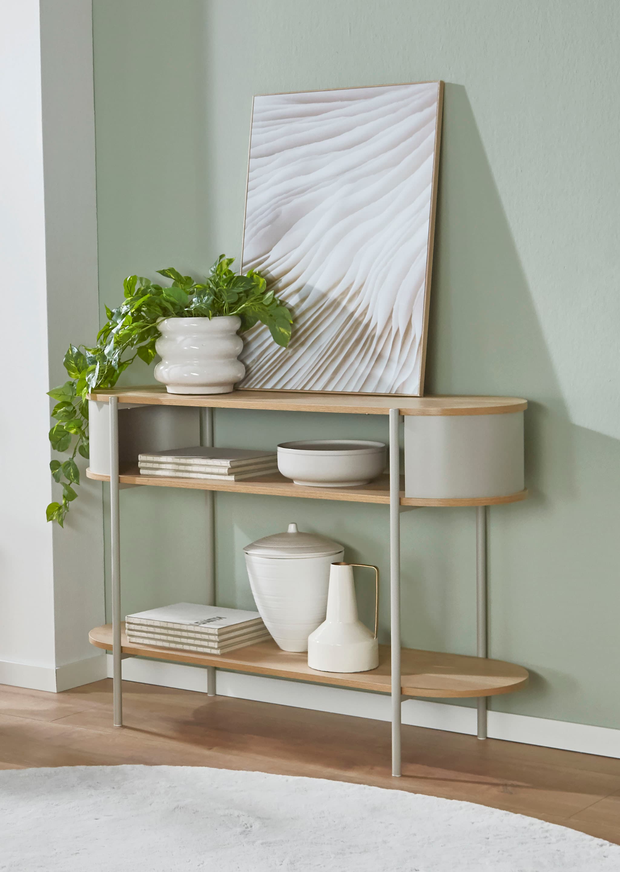 HAKU Konsolentisch »Beistelltisch« 1 Stk. tlg. oval - aus MDF Braun B/T/H 110/39/76 cm