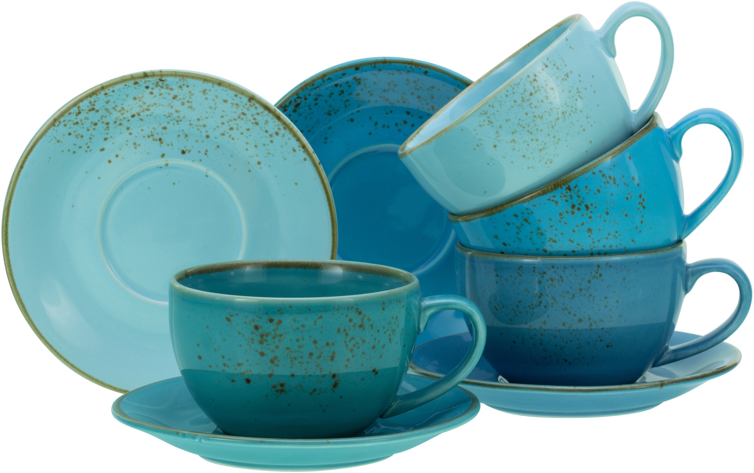 CreaTable Cappuccinotasse »Kaffeetasse NATURE COLLECTION Aqua«, (Set, 8 tlg günstig online kaufen