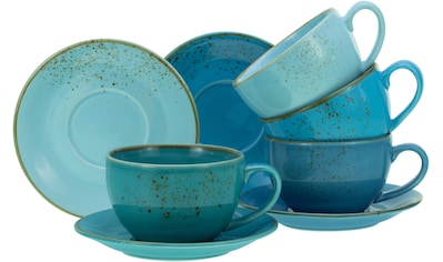 Cappuccinotasse »Kaffeetasse NATURE COLLECTION Aqua«, (Set, 8 tlg.)