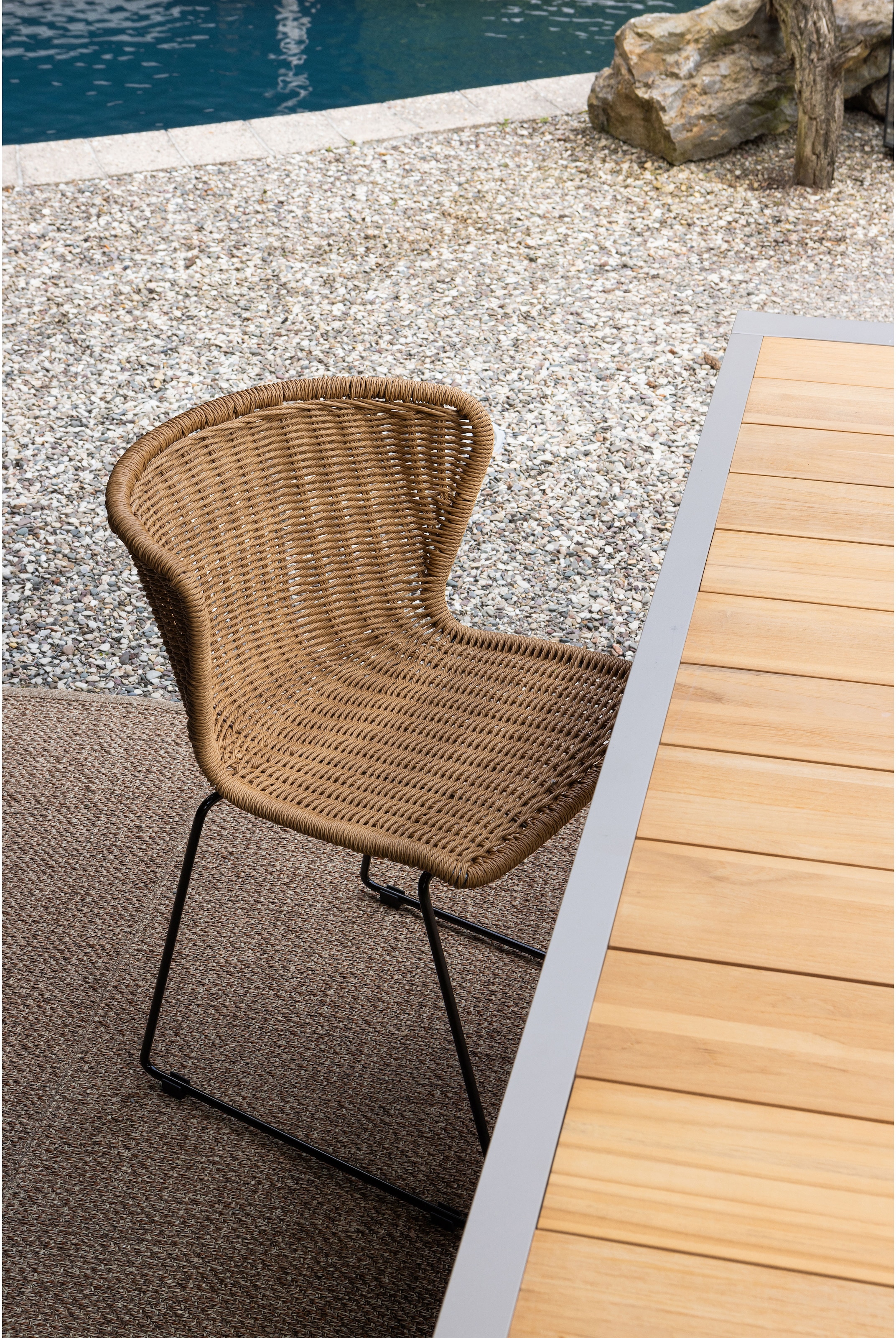 WOOOD Esszimmerstuhl »Wings aus geflochtenem Poly-Rattan mit Stahlgestell H 78 cm« () (Set, 2 St), für den Innen- und Außenbereich geeignet