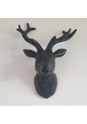 Tierfigur »Hirsch Wanddeko - schwarz (H) 22cm«