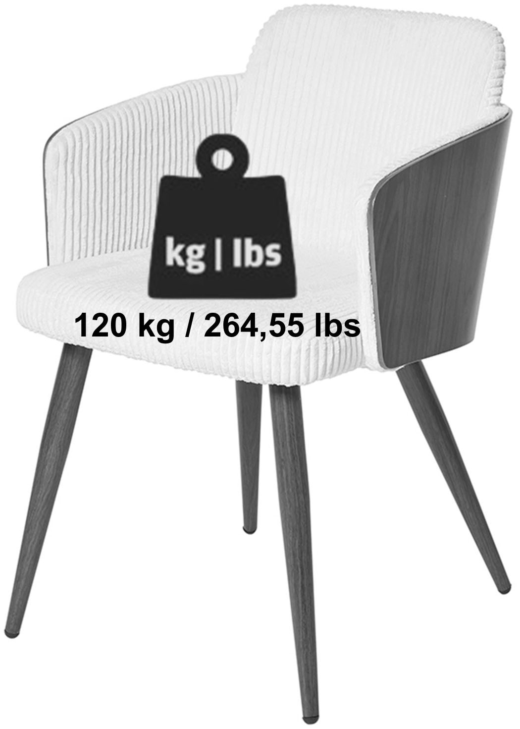 Jahnke Schalenstuhl »CHIC SIT DUO« () edles Design,Massivholz-Rückenteil,Armlehnen,Metallgestell in Holzlook