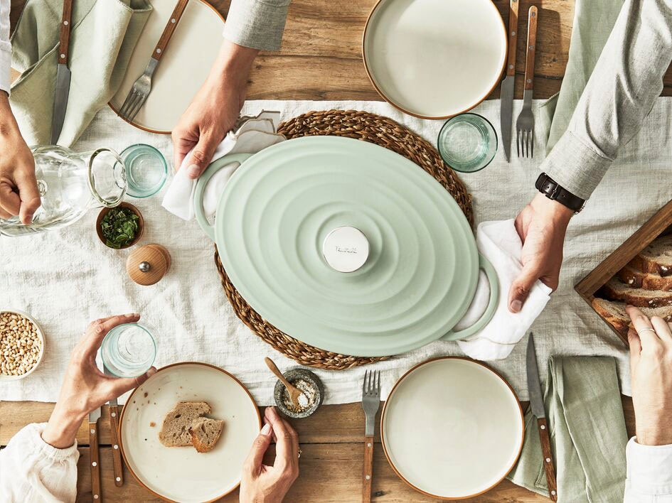Tefal Bräter »LOV Schmortopf mit Deckel, Ø 34 cm, oval«, Gusseisen, Induktion, für alle Herdarten geeignet, inkl. E-Book