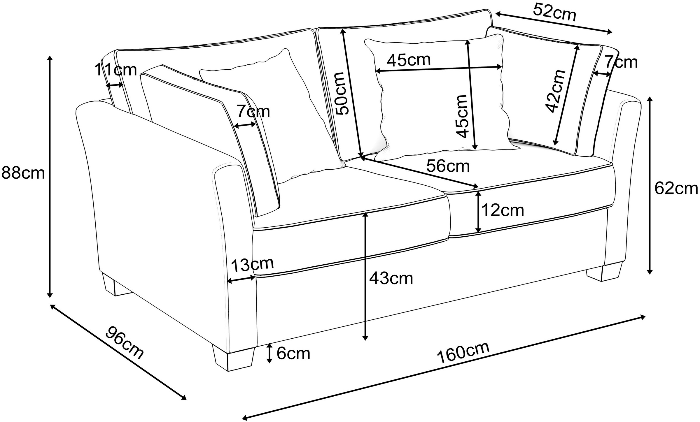 Home affaire 2-Sitzer »CALIFORNIA«, maritimer Landhausstil, in 3 Breiten, mit Holzfüßen Weiß lackiert