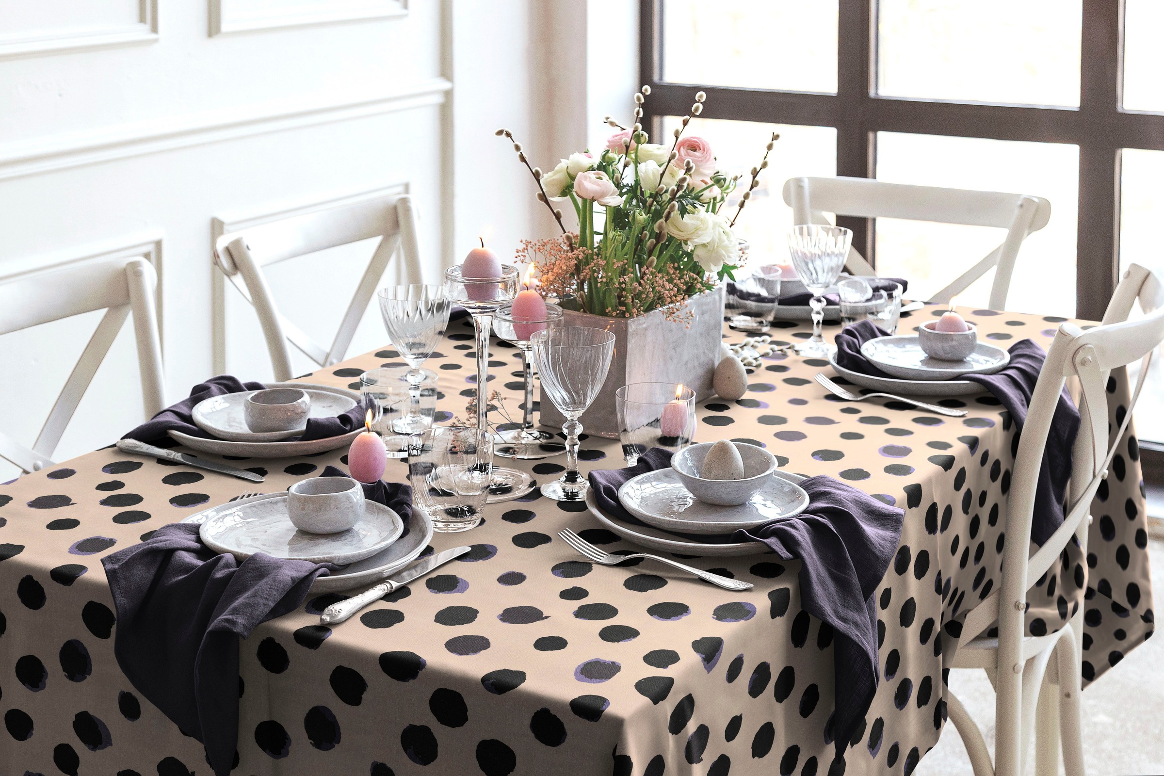 Adam Tischdecke »Dots«, (1 St.), aus Bio-Baumwolle,Made in Germany günstig online kaufen