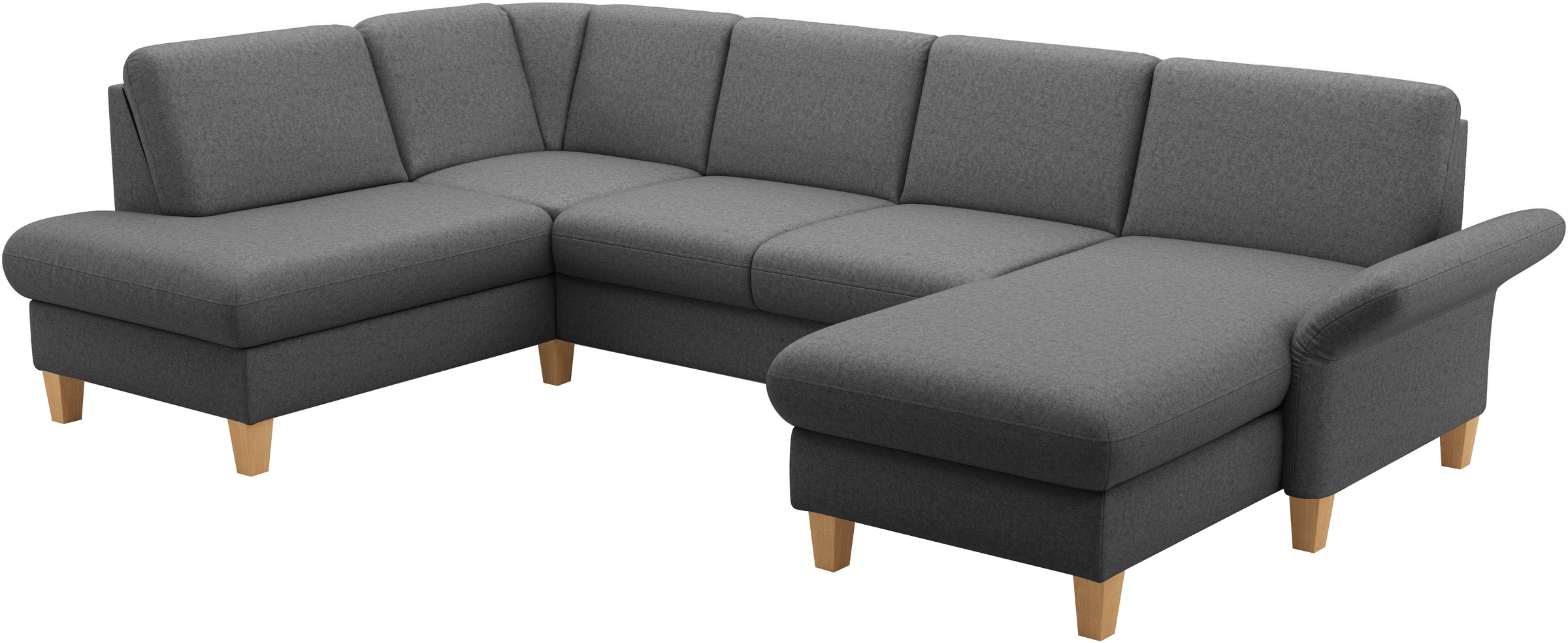 Home affaire Wohnlandschaft »Rochelle, U-Form« optional mit Armteilverstellung, mit Bettfunktion & Bettkasten