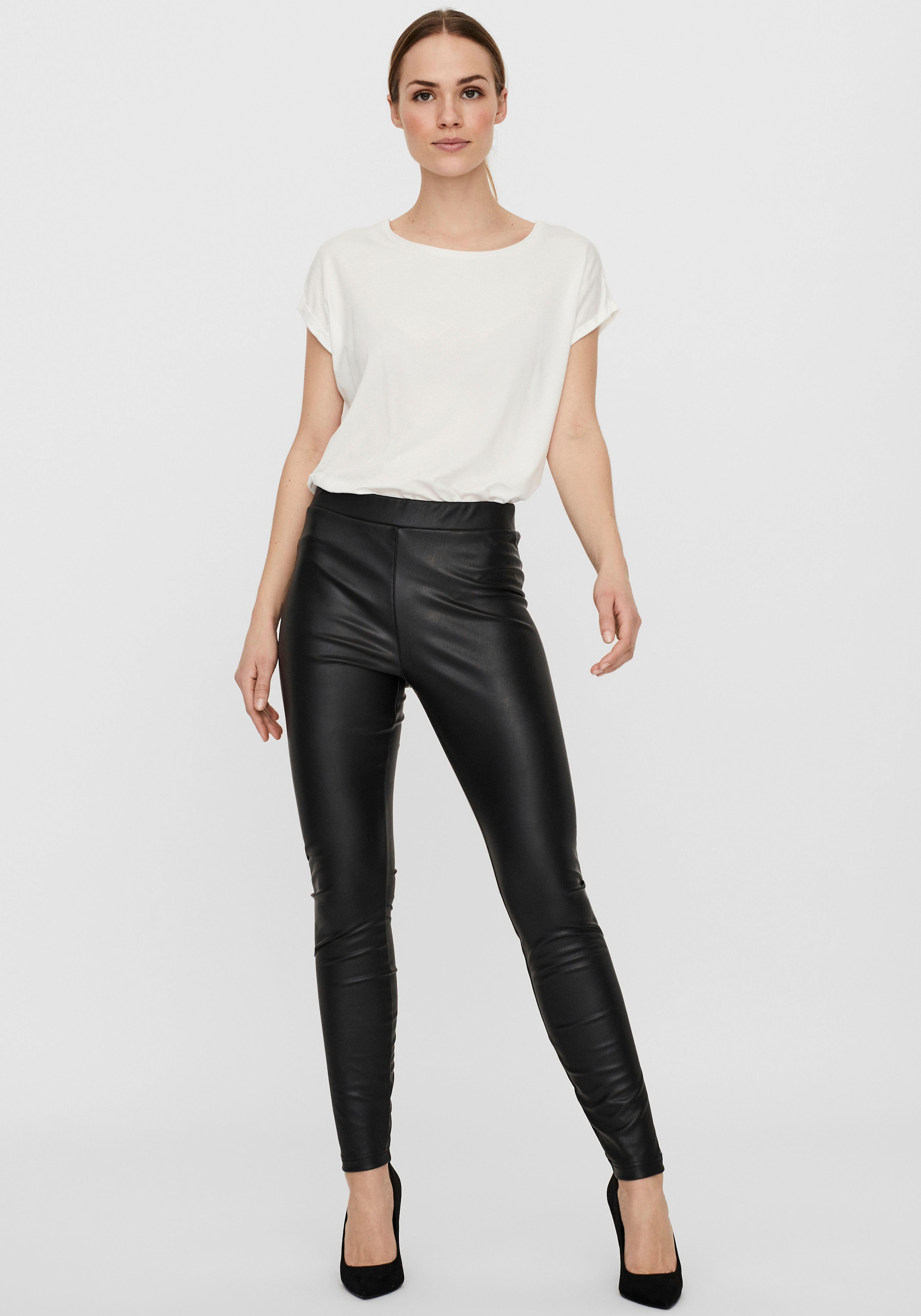 Vero Moda Lederimitathose »VMGANA MR PL LEGGING«