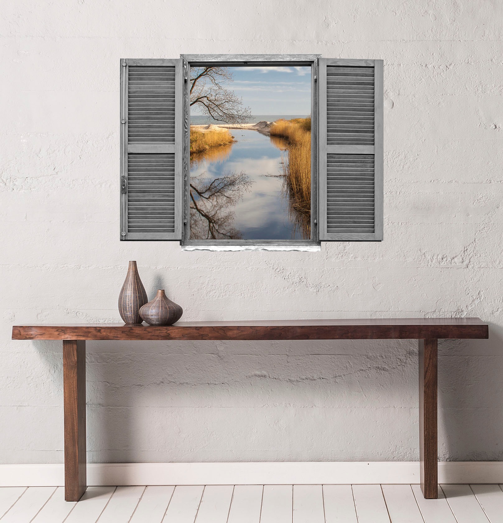 queence Wandtattoo »Fluss« Wandsticker, Wandbild, selbstklebend, 3D, Fenste günstig online kaufen