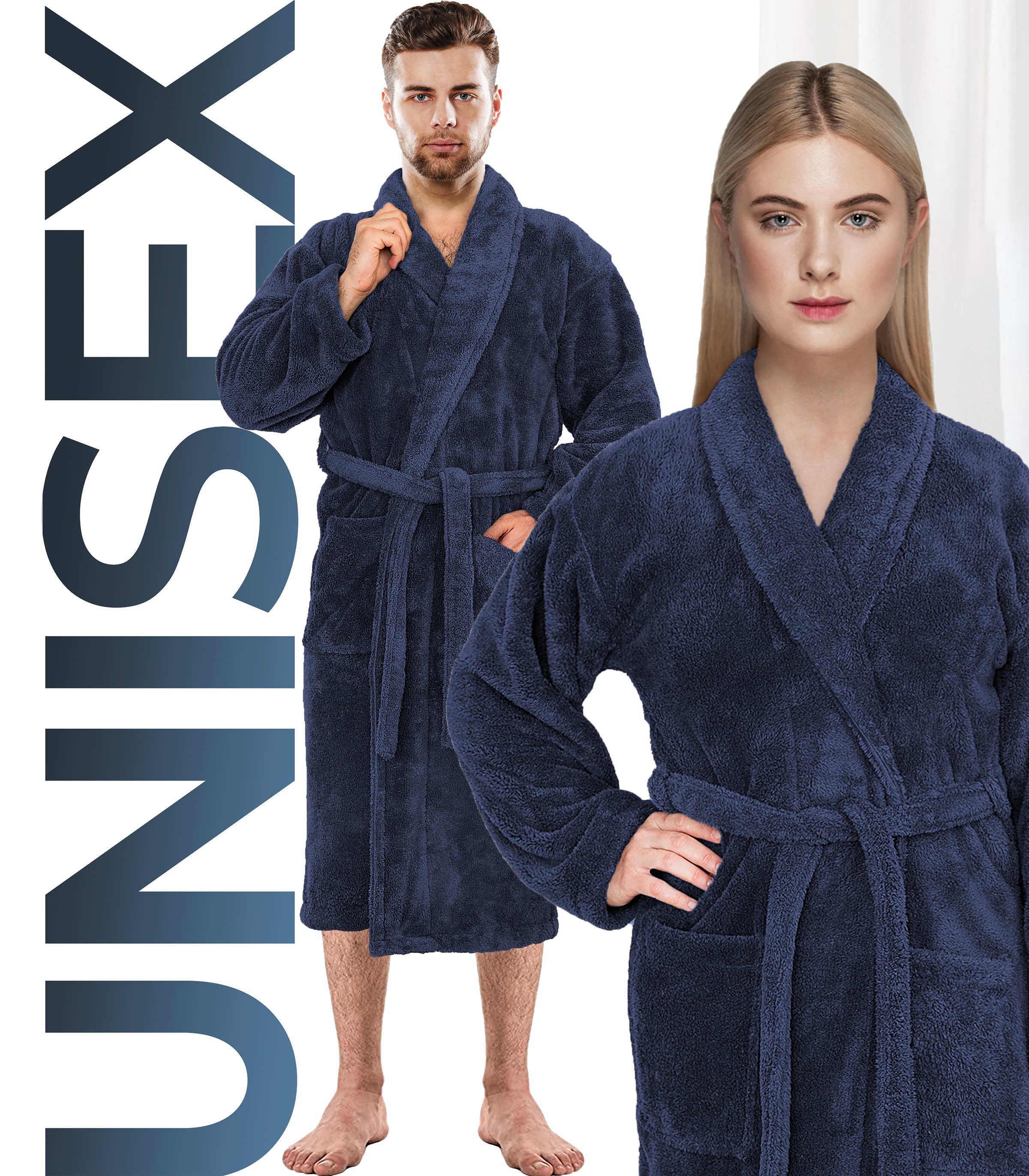 HAMMETEX Bademantel »Bademantel unisex, ultraweicher & flauschiger Fleecemantel«, (Packung), ideal für Sauna & Spa, Hotelbademantel, Morgenmantel
