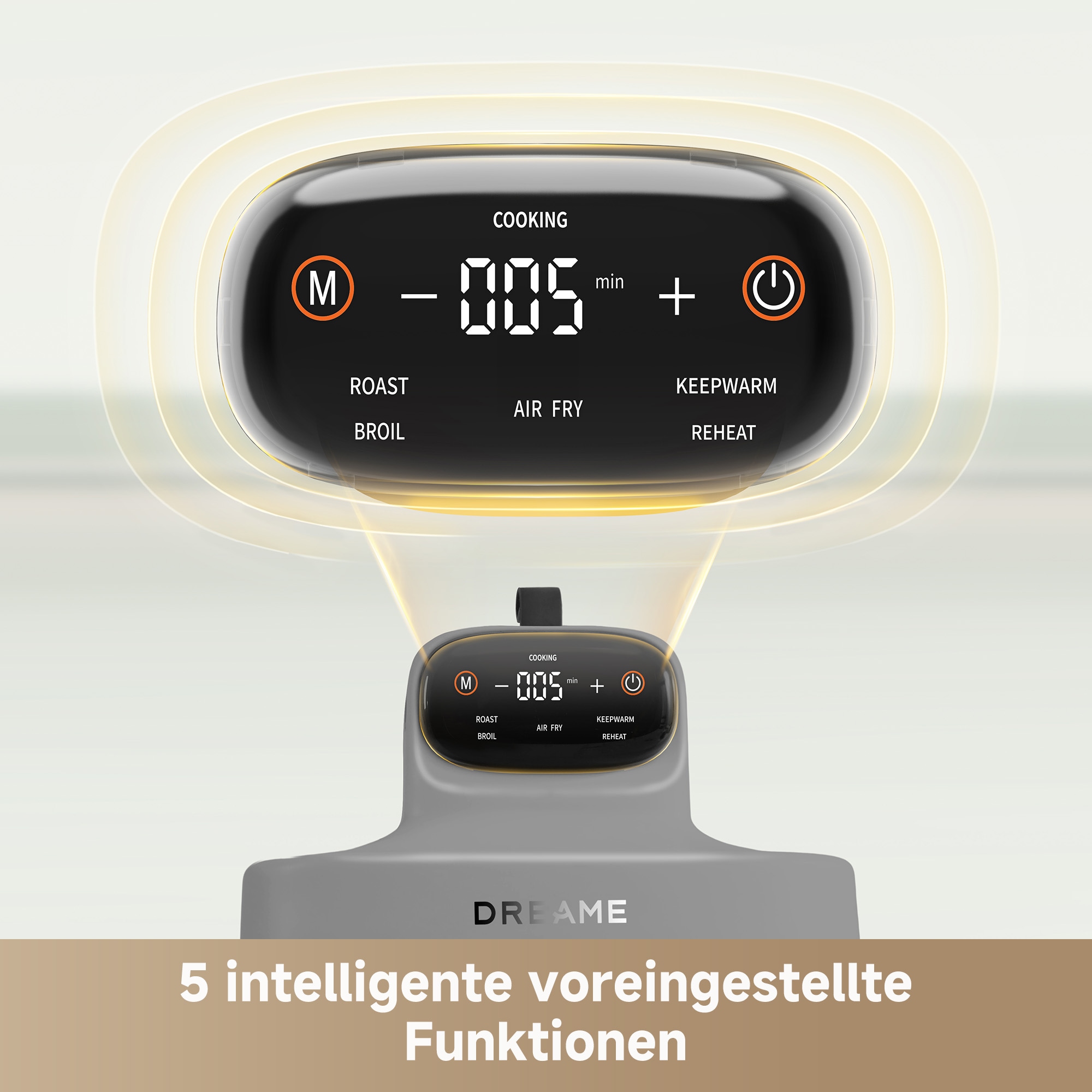 Dreame Heißluftfritteuse »Tasti PT60« 1500 W 2 Glasbehälter, 1500 Watt, Fritierplatte