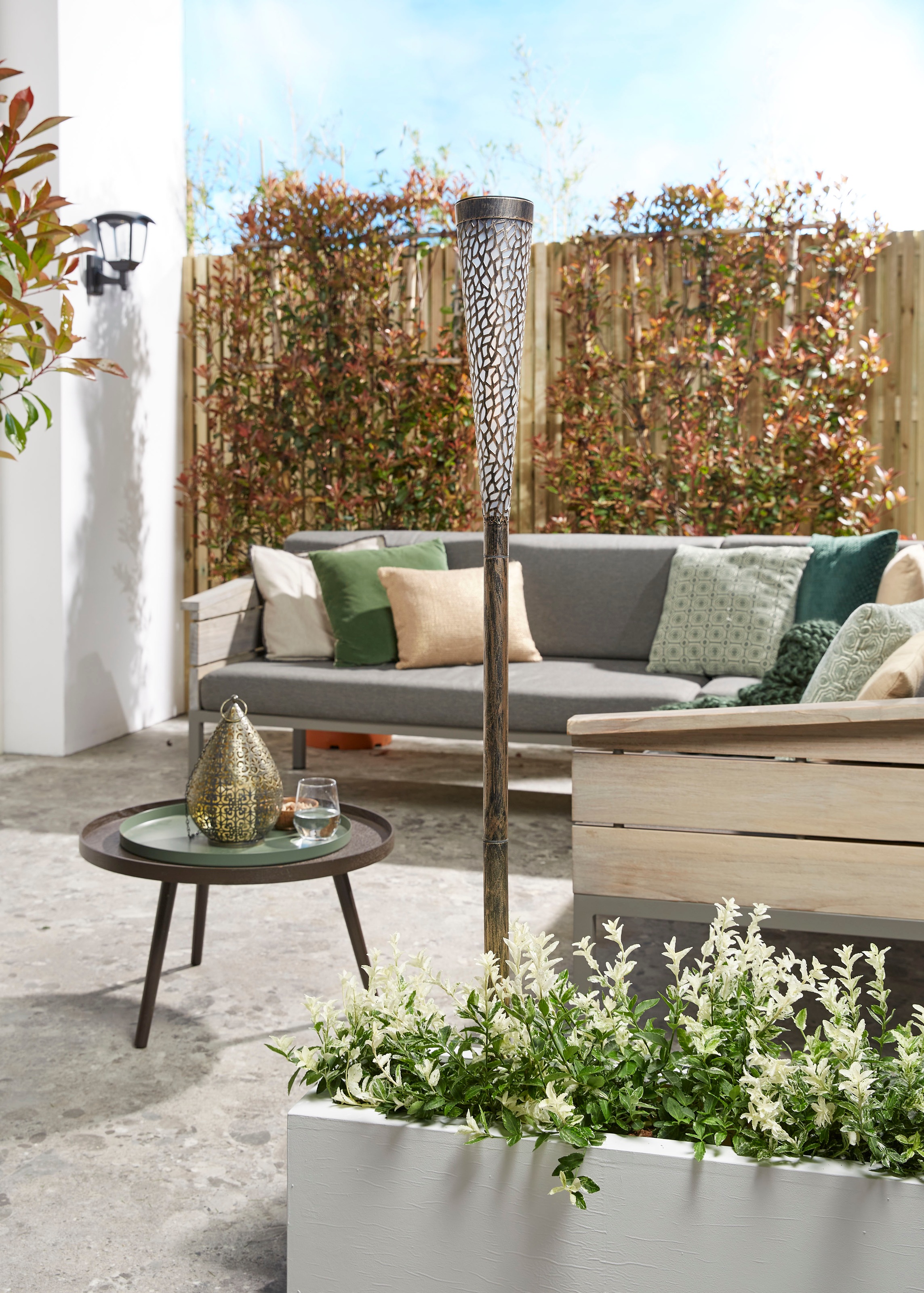 LUXFORM Gartenleuchte »Solar-Gartenfackel - Plymouth - LED - Grau«, Leuchtm günstig online kaufen
