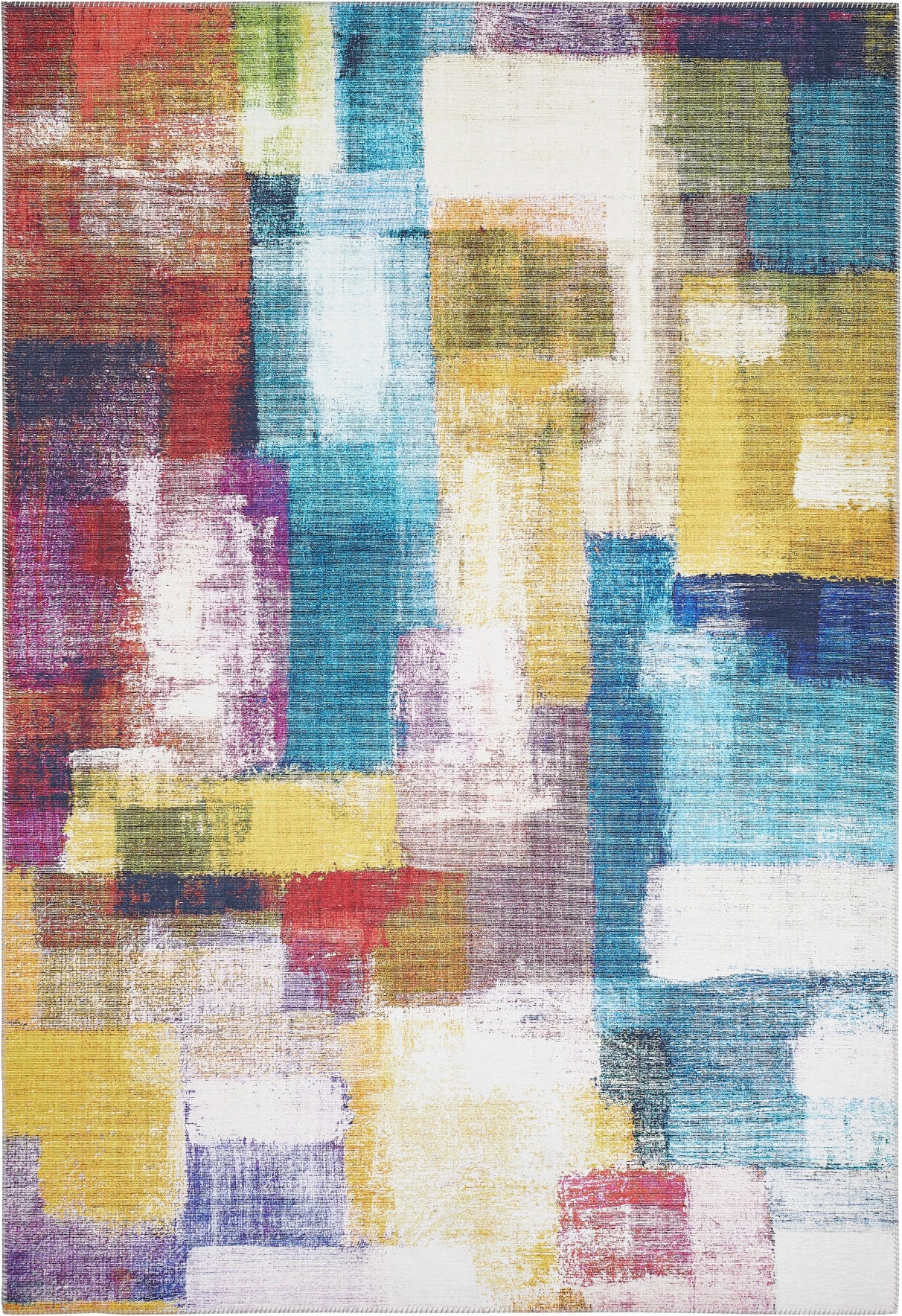 LUXOR living Teppich »Prima 2« rechteckig 7 mm Höhe Kurzflor, Patchwork Muster, Vintage Design, Wohnzimmer