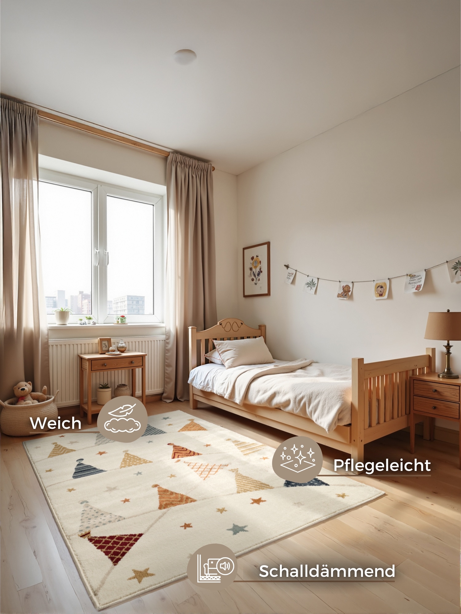 HANSE Home Kinderteppich »Kids Party«, rechteckig, 8 mm Höhe, Spielteppich, fest, Kinderzimmer, Kurzflor, Spielunterlage
