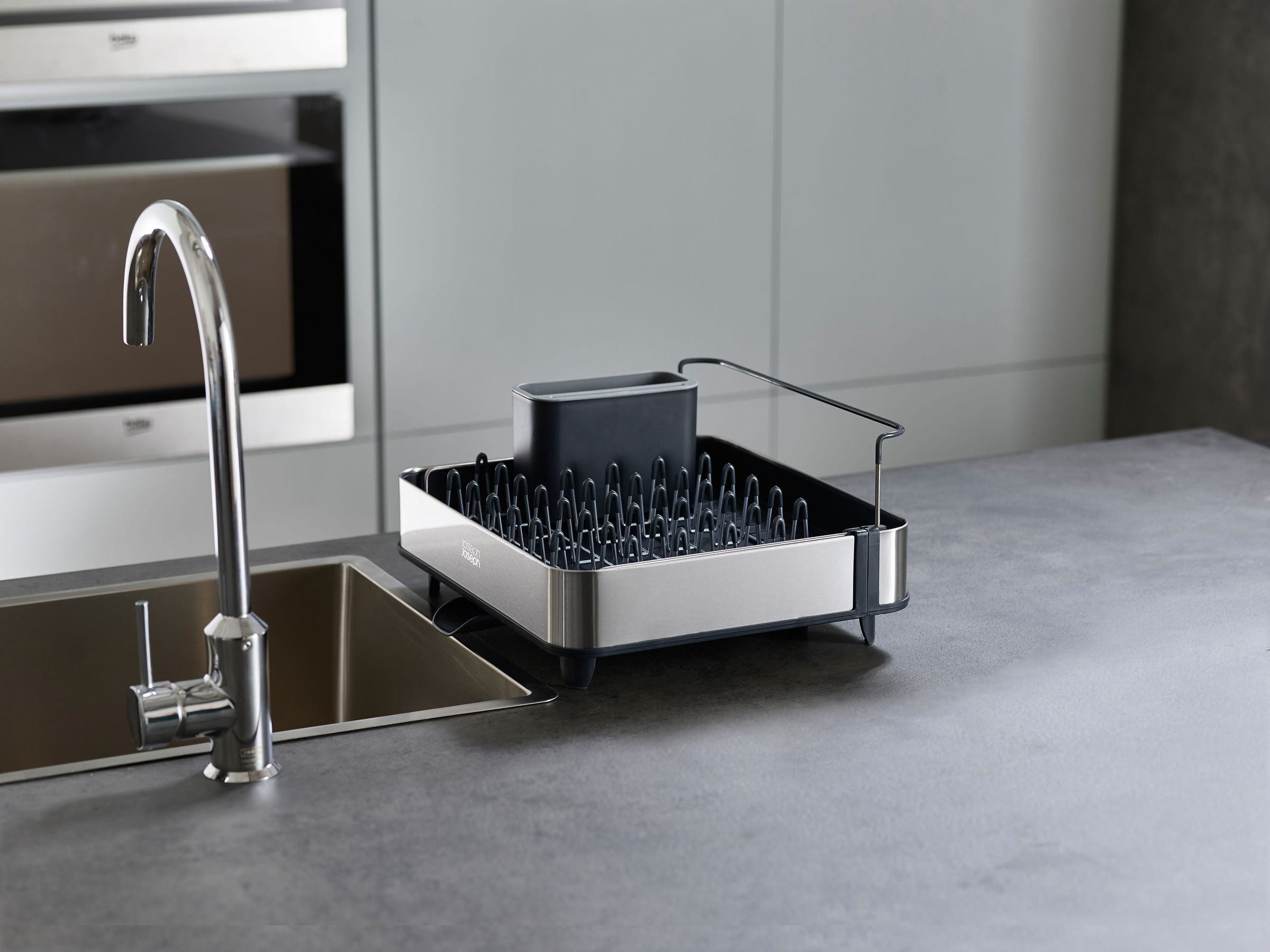 Joseph Joseph Geschirrständer »Extend Steel« ausziehbar, mit Ablaufstutzen, Kunststoff