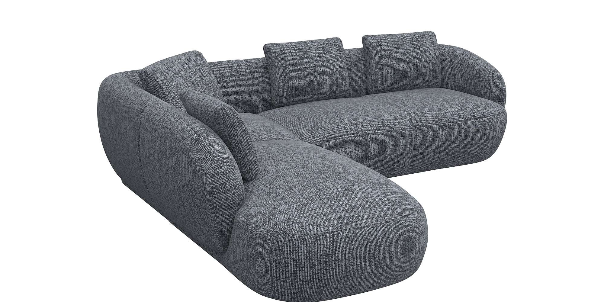 FLEXLUX Ecksofa »Torino, rund, L-Form, Sofa-Ecke mit Ottomane«, Modernes, o günstig online kaufen