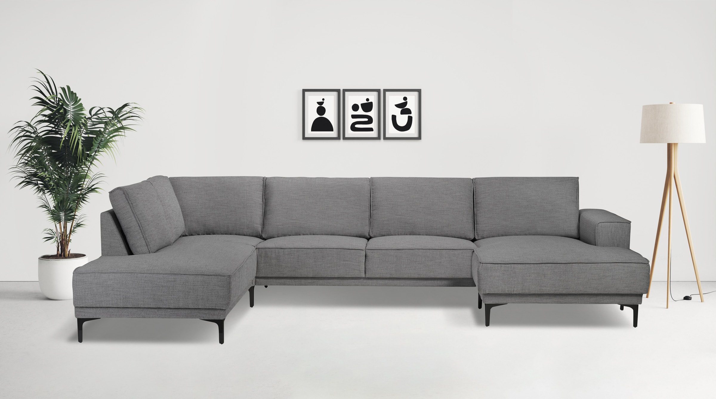 OTTO home Wohnlandschaft »XXL Sofa Oland, Struktur, Flachgewebe, Luxus-Micr günstig online kaufen