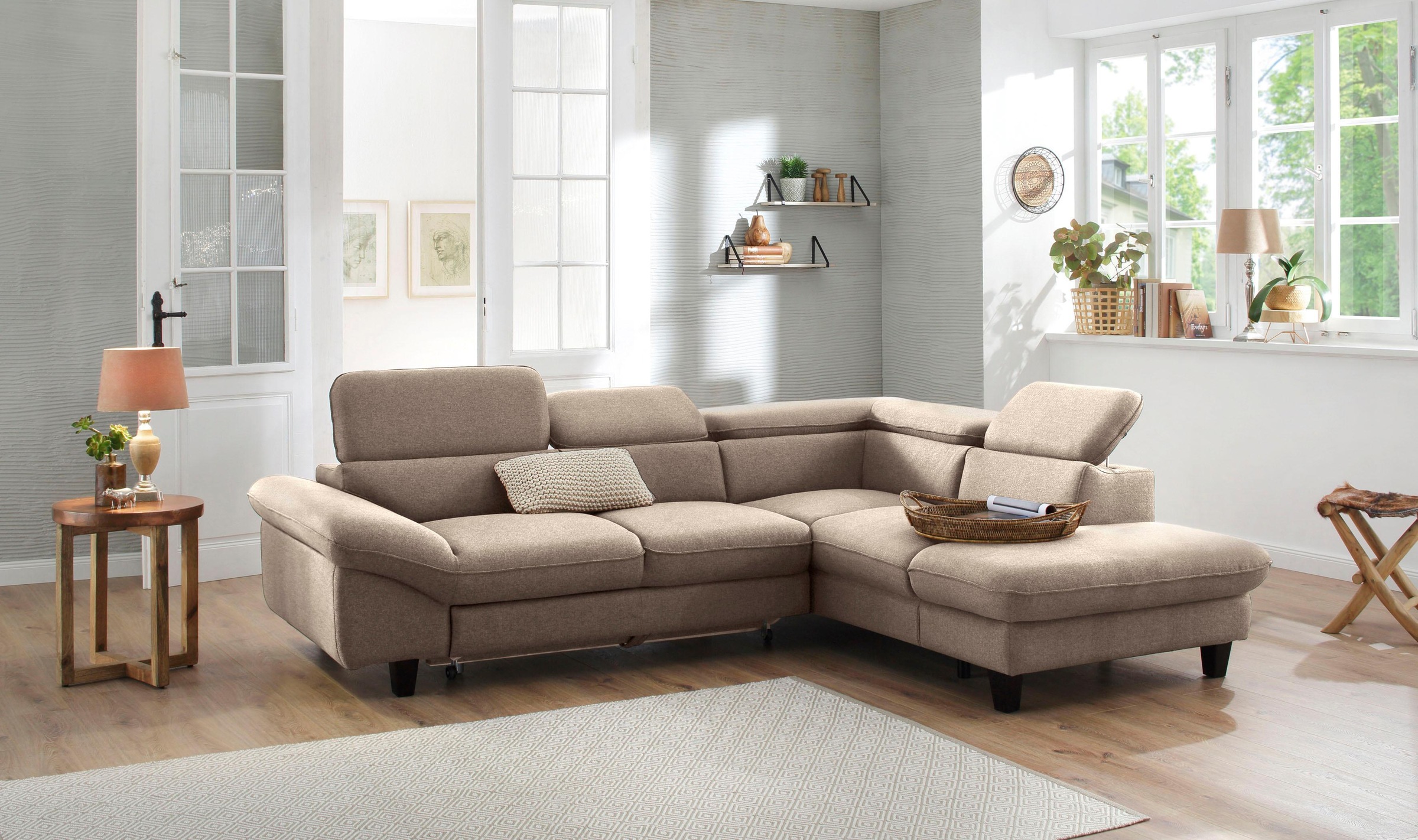 Home affaire Ecksofa "Pilot L-Form" mit Kopfteilverstellung, wahlweise mit günstig online kaufen