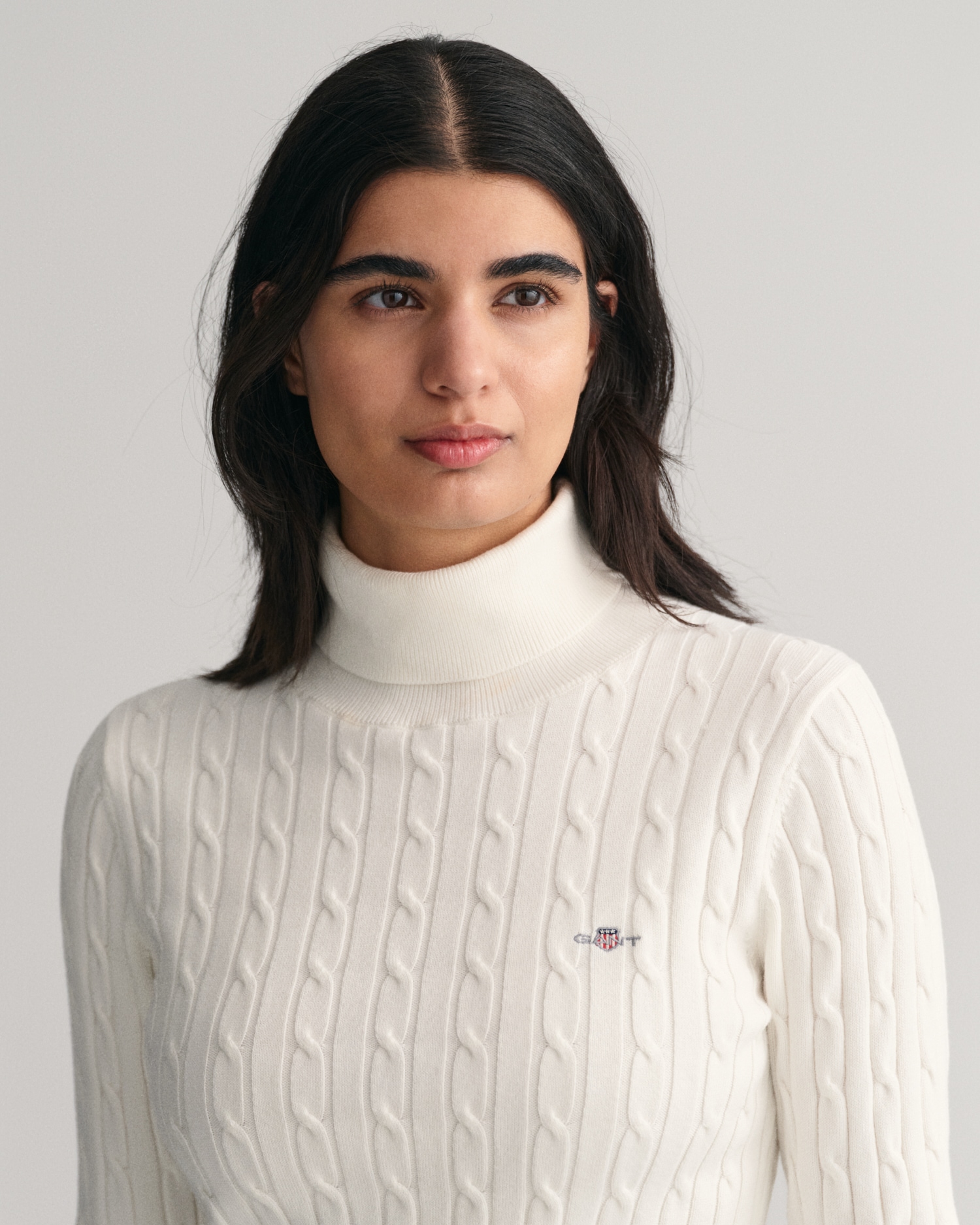 Gant Rollkragenpullover »STRETCH COTTON CABLE TURTLENECK« mit Zopfmuster