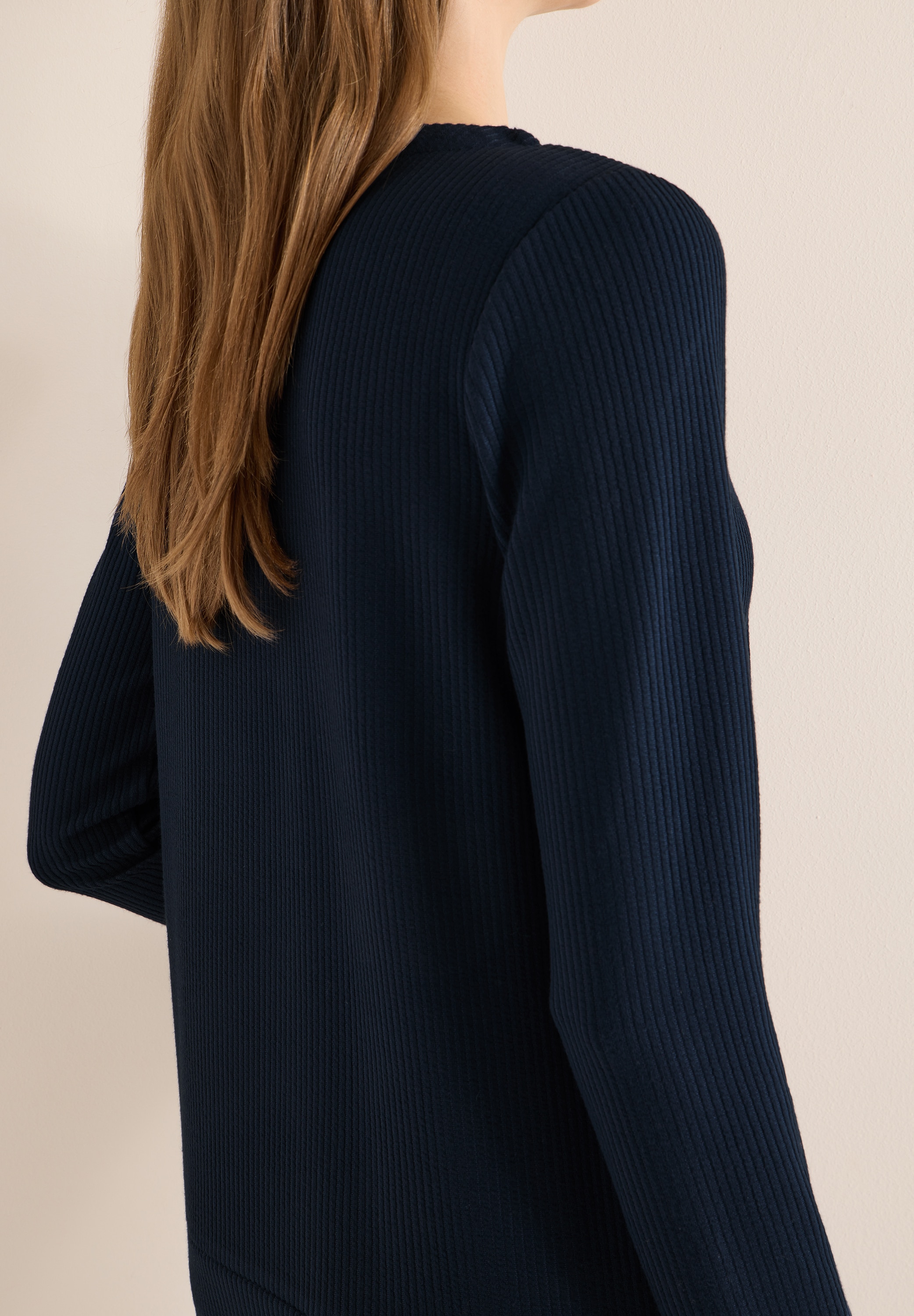 Cecil Langarmshirt mit vertikaler Struktur und Viskose