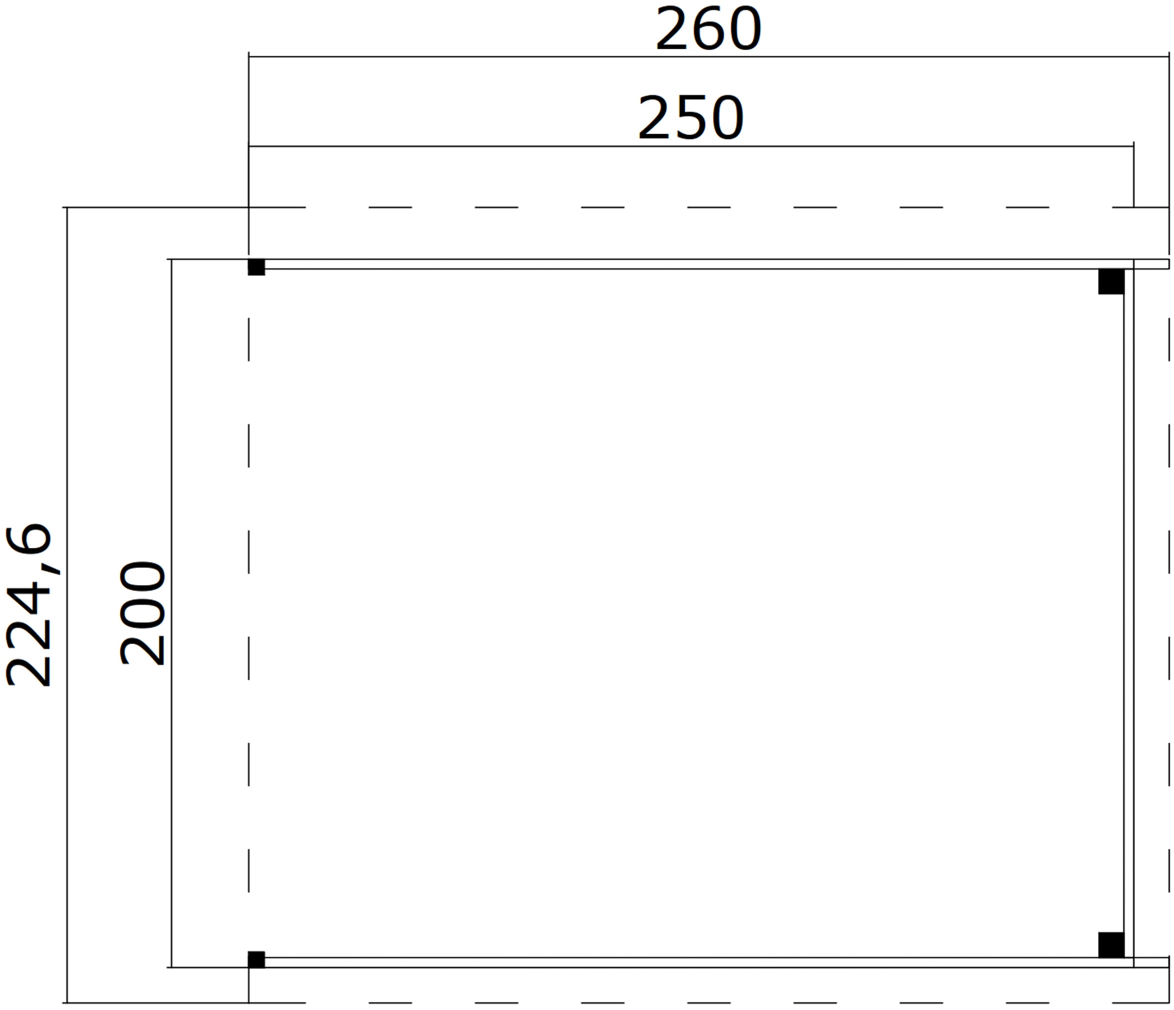 LASITA MAJA Schleppdach »Zambesi 200«, Dachverlängerung 28 mm, Fundamentmass 2500x2000, Naturbelassen