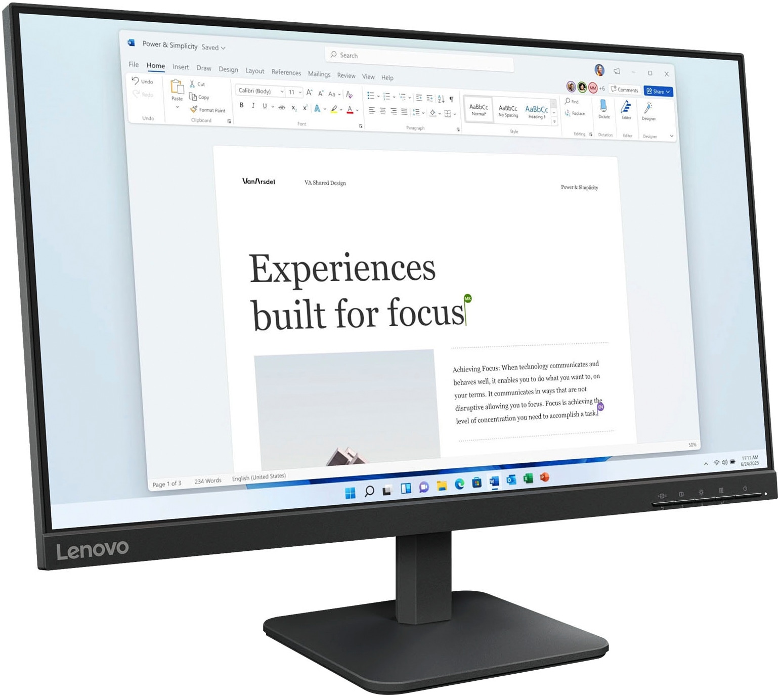 Lenovo LED-Monitor »L24-4e(A25238FL0)«, 61 cm/24 Zoll, 1920 x 1080 px, Full HD, 4 ms-6 ms Reaktionszeit, 100 Hz