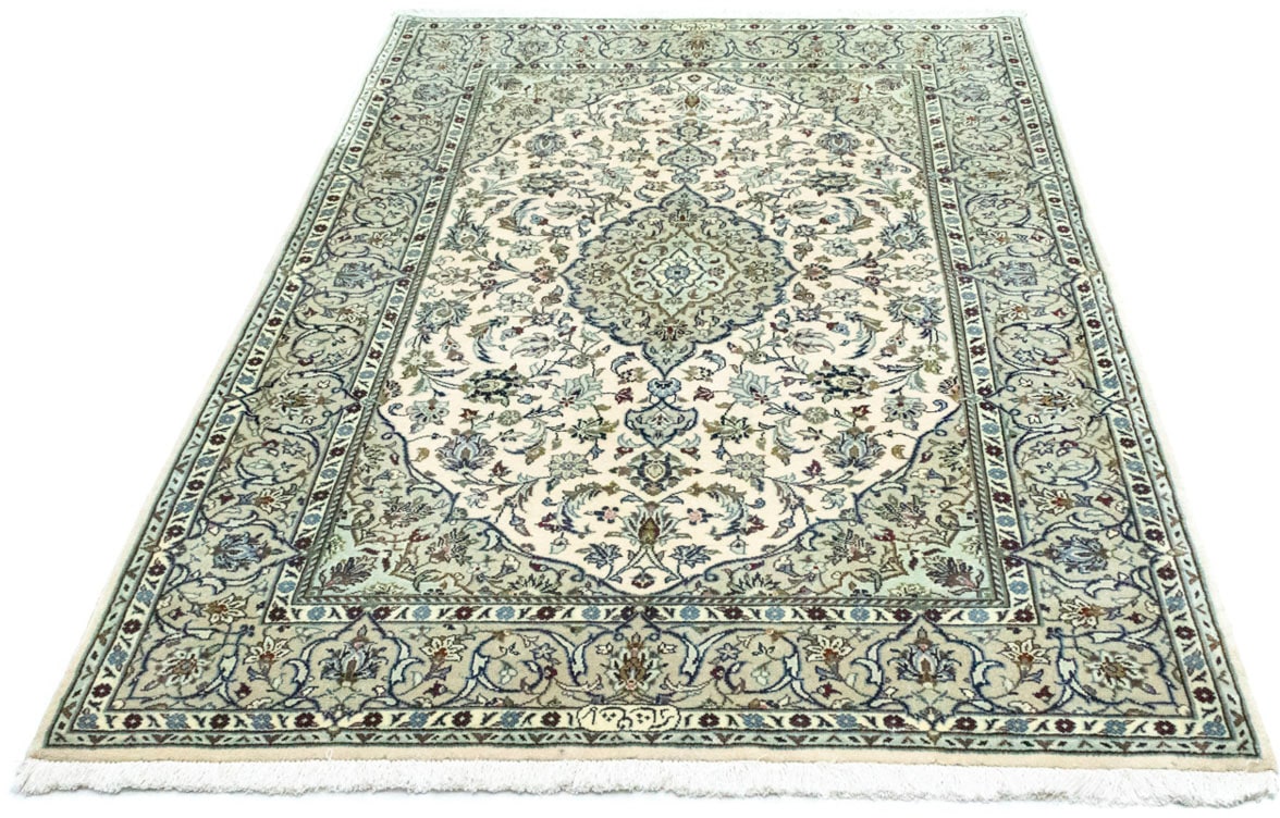 morgenland Wollteppich »Keshan Medaillon Beige 185 x 120 cm«, rechteckig, 1 günstig online kaufen