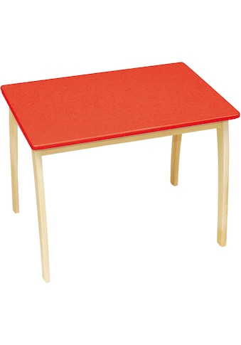 Kindertisch »mit farbig lackierter Tischplatte, rot«