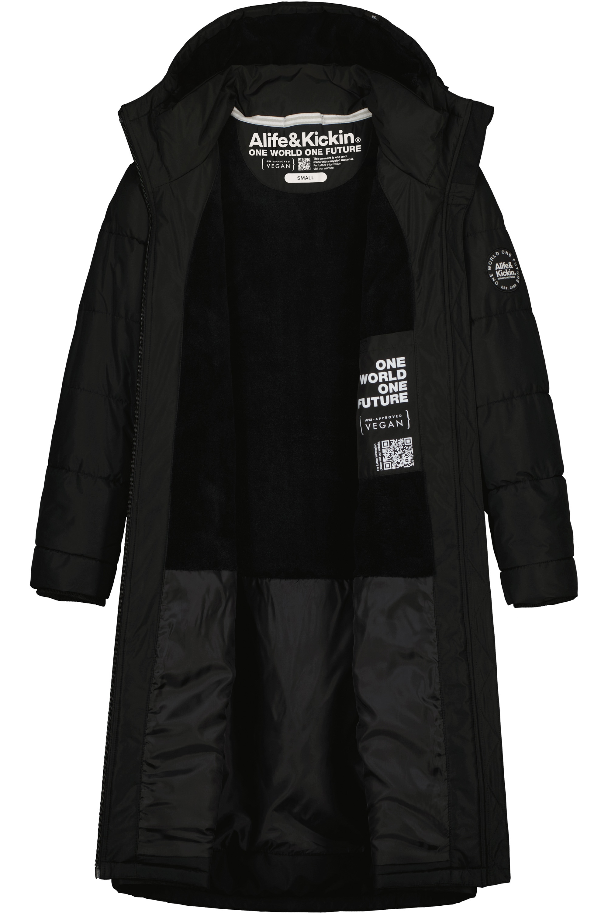 Alife & Kickin Winterjacke »Damen VedaAK A Parka«, Leichter gefütterter Mantel mit weichem Teddyfell Innenfutter