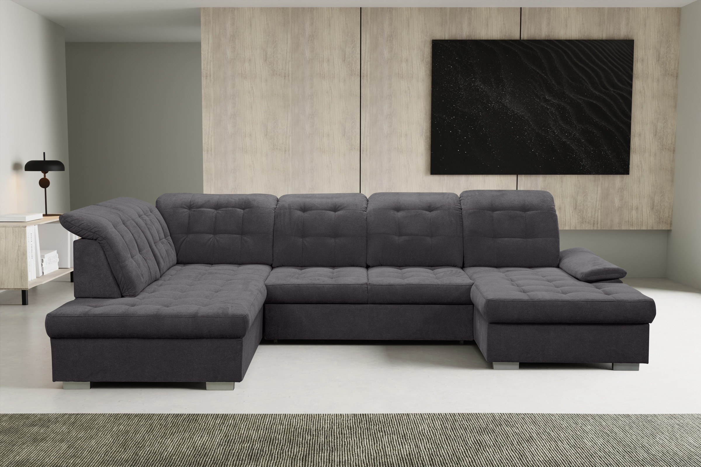 WERK2 Wohnlandschaft »Kordula-New Multifunktion Couch, Breite 332cm, U-Form günstig online kaufen