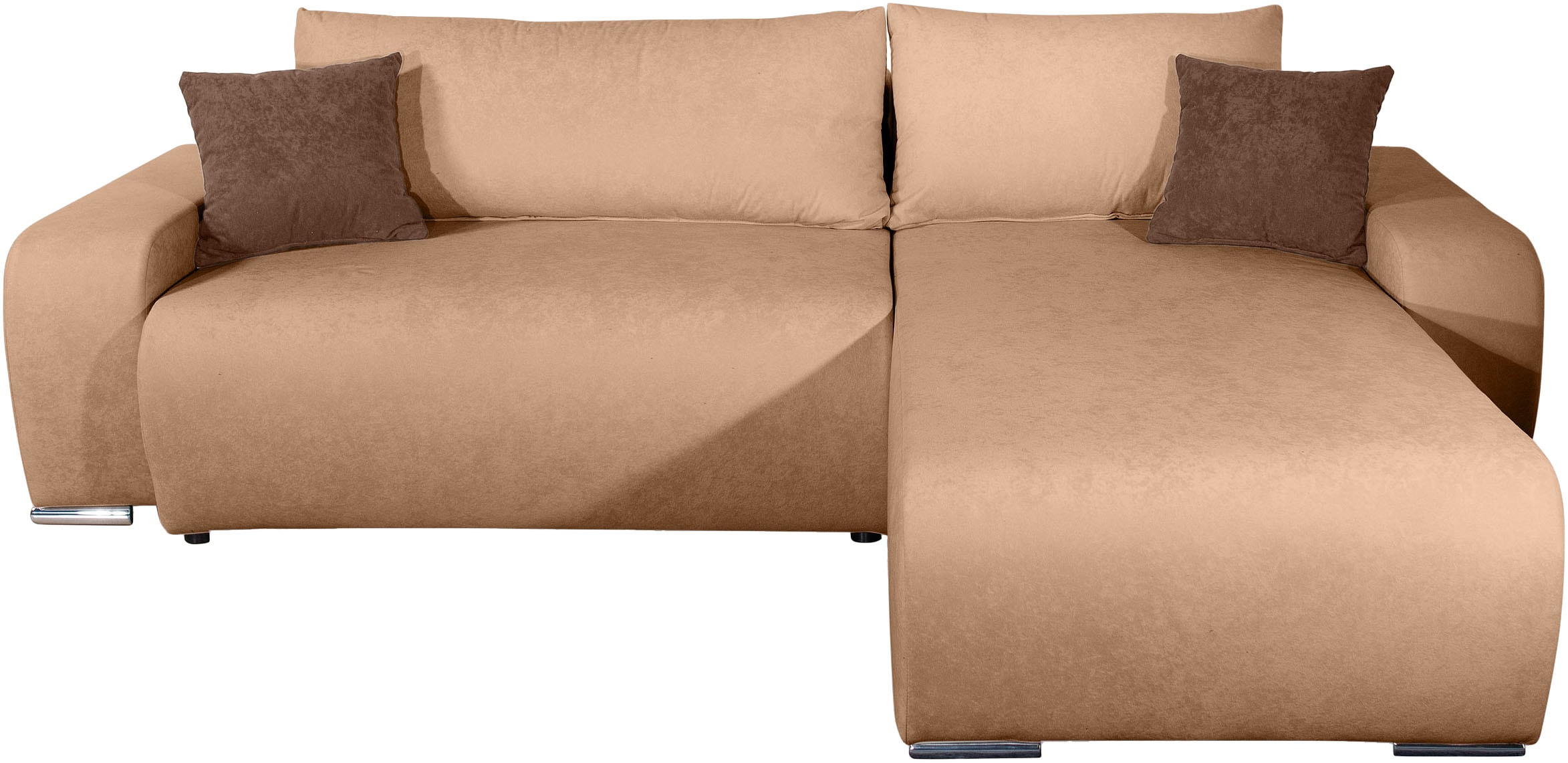 COLLECTION AB Ecksofa »Pia L-Form, B: 237 cm« Bettfunktion, Bettkasten & 2 Zierkissen, Federkern