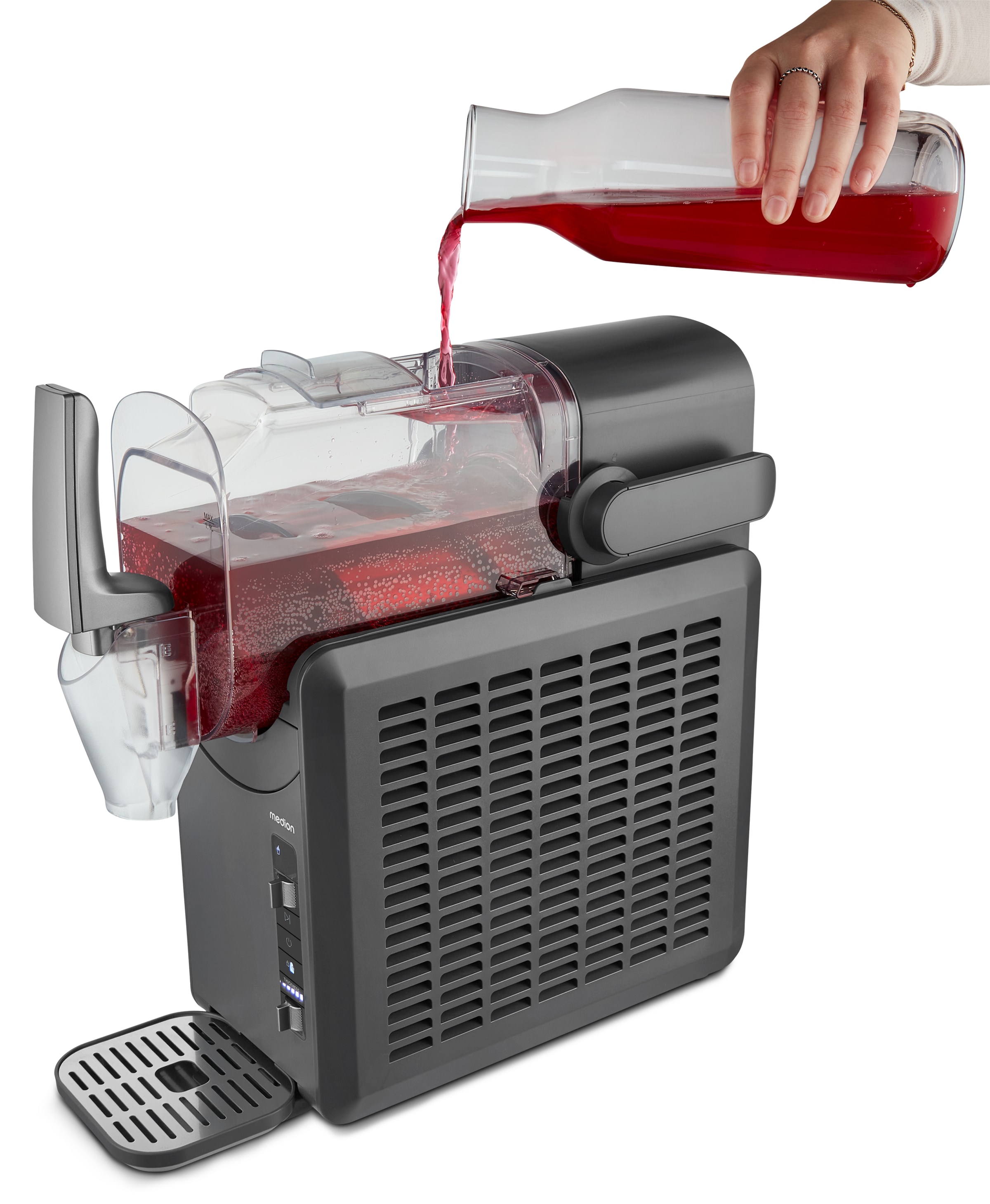 Medion® Slush-Eismaschine »LIFE MD12090 / Slush Ice Maker, 2,6 L Kapazität, Härtegradkontrolle«, 2,6 l, 200 W, 5 Programme, 30–60 Min. Zubereitungszeit, Kompressorkühlung