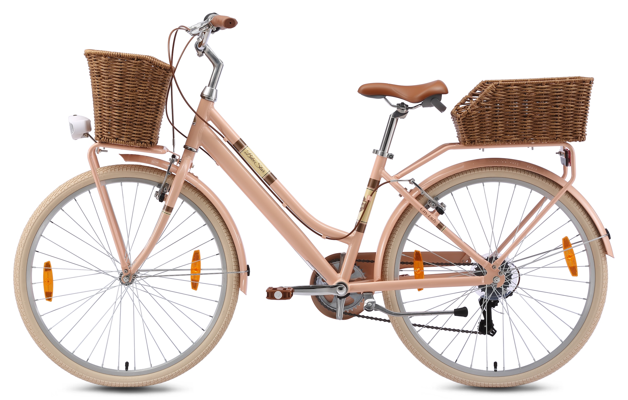 Bikestar Cityrad 7 Gang Shimano RD-TY21 Schaltwerk Kettenschaltung für Damen, Kettenschaltung