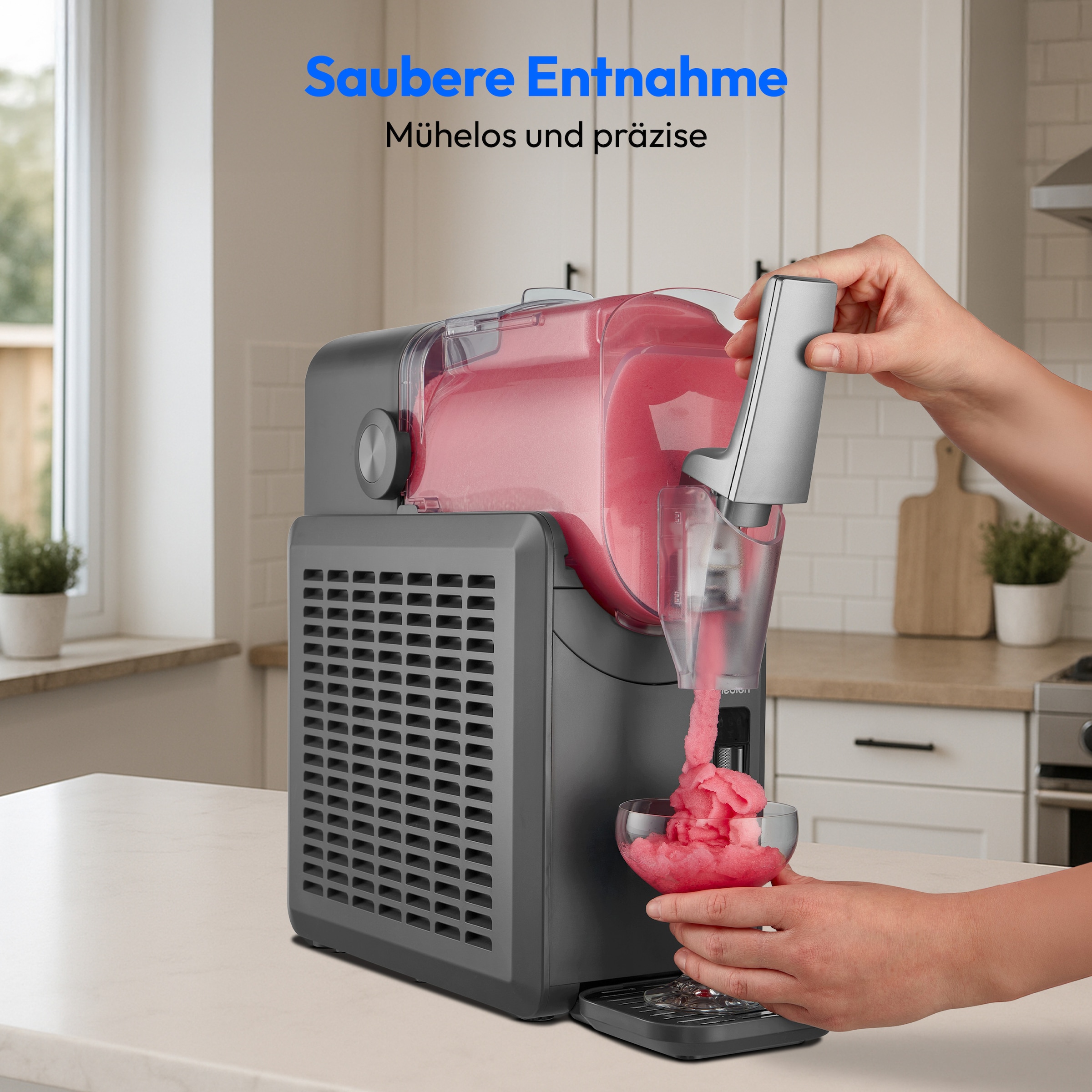 Medion® Slush-Eismaschine »LIFE MD12090 / Slush Ice Maker, 2,6 L Kapazität, Härtegradkontrolle«, 2,6 l, 200 W, 5 Programme, 30–60 Min. Zubereitungszeit, Kompressorkühlung
