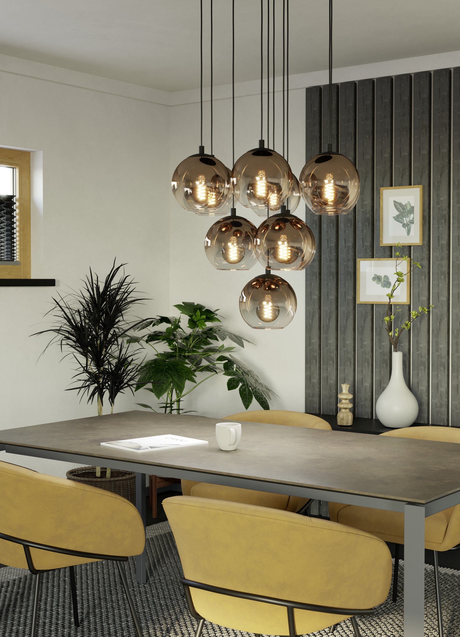 EGLO Hängeleuchte »ARISCANI 1 Pendellampe - Stahl - E27 - 10X60W - IP20« E2 günstig online kaufen