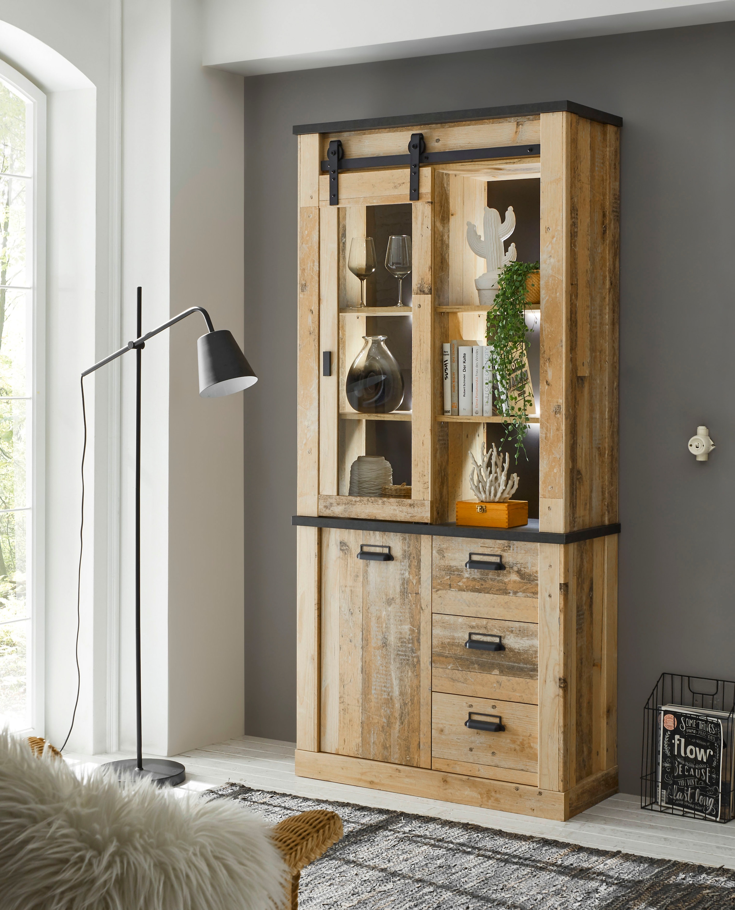 Home affaire Vitrine "SHERWOOD", Breite ca. 93 cm günstig online kaufen