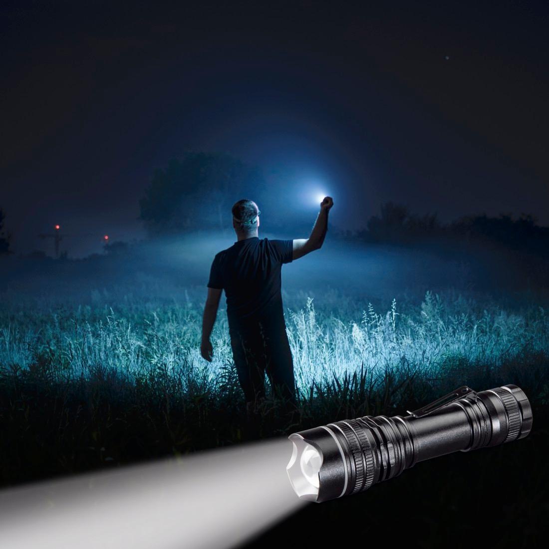 Hama LED Taschenlampe »LED Taschenlampe bestellen mit Outdoor fokussierbar, Lichtmodi, Clip, 3 100 Professional« Lumen