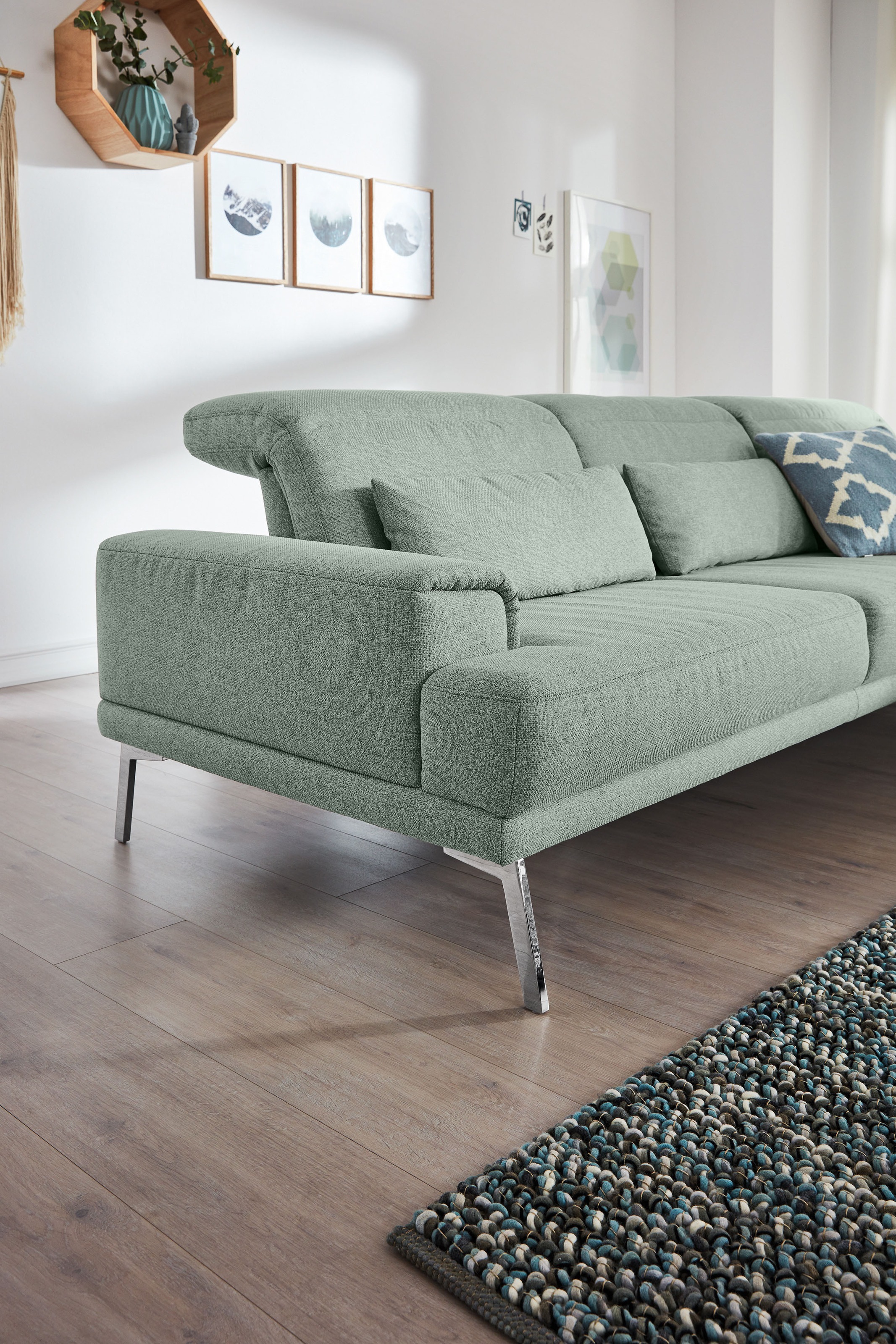 Musterring Ecksofa »MR 4580« mit Kopf- und Sitztiefenverstellung, Metallfuß chrom, 288 x 193/220cm