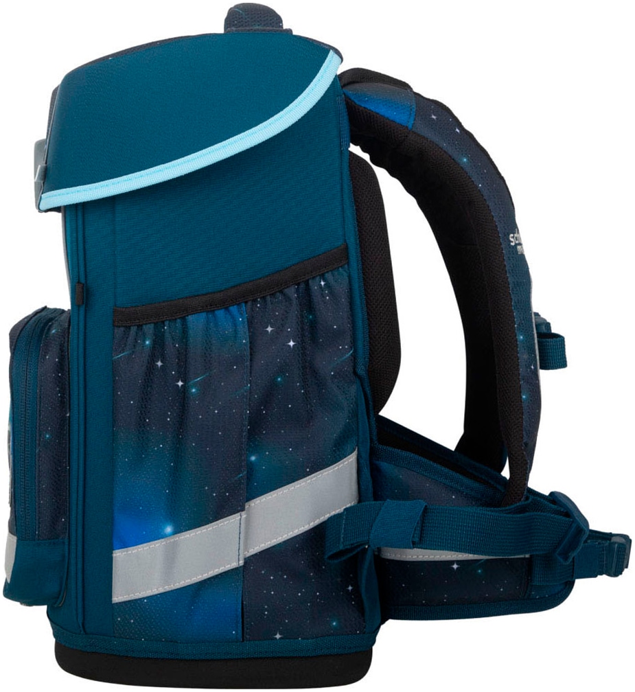 SCHOOL-MOOD® Schulranzen »Champion, Moritz (Weltall)«, retroreflektierende Flächen, mit LED-Patchy; aus recyceltem Material